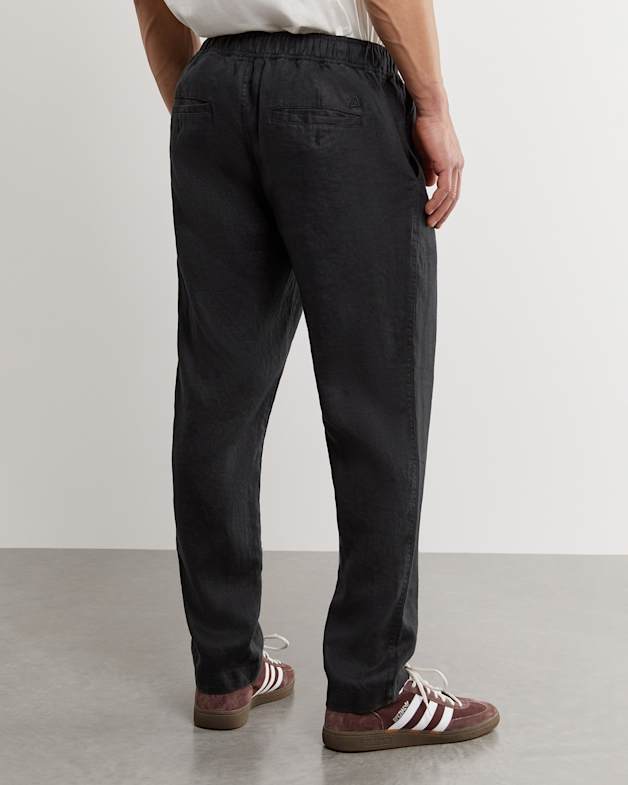 Mikey Linen Pant in Black JAG