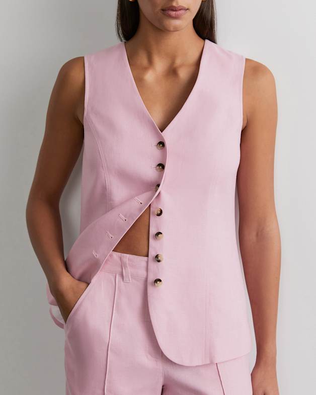 Pink sleeveless vest clearance