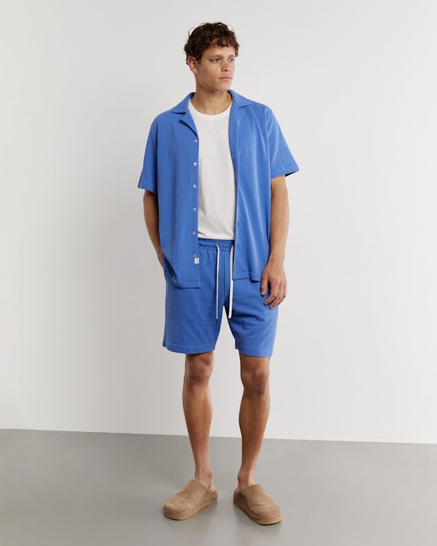 Noah Cotton Textured Short in Denim JAG