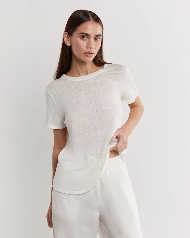 White linen t shirt cheap