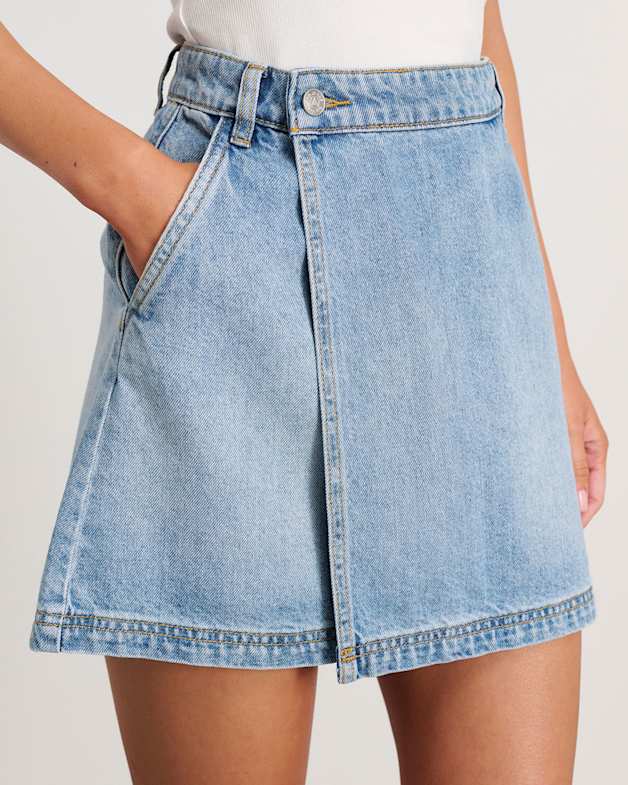 Denim wrap skirt xl shop