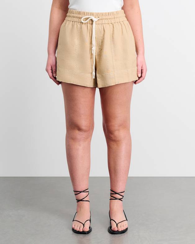 Gigi Linen Pull On Short in Sand JAG