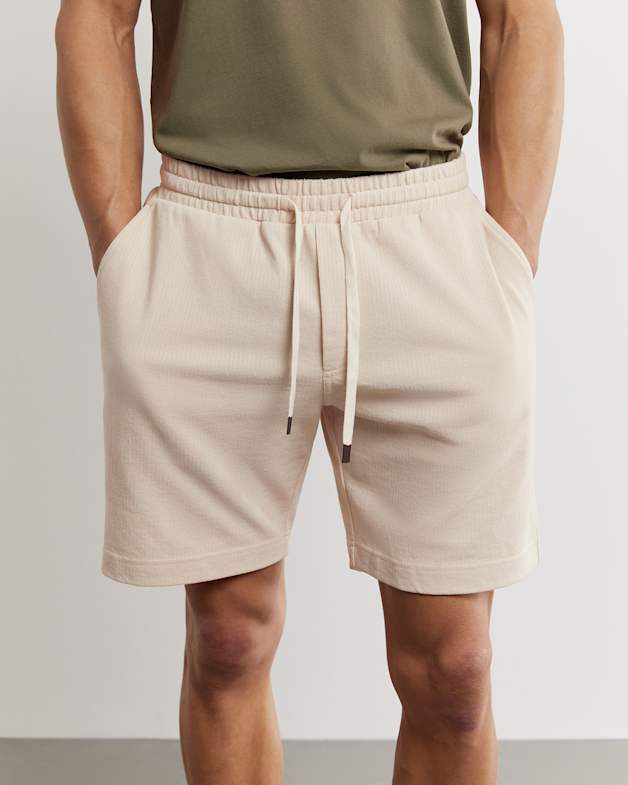 Noah Cotton Textured Short in String | JAG