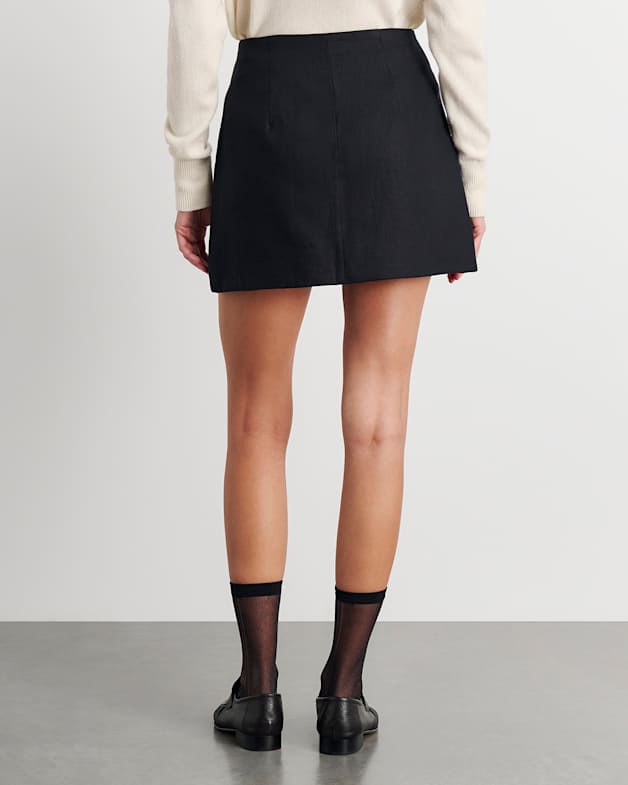 Womens black wrap mini skirt top