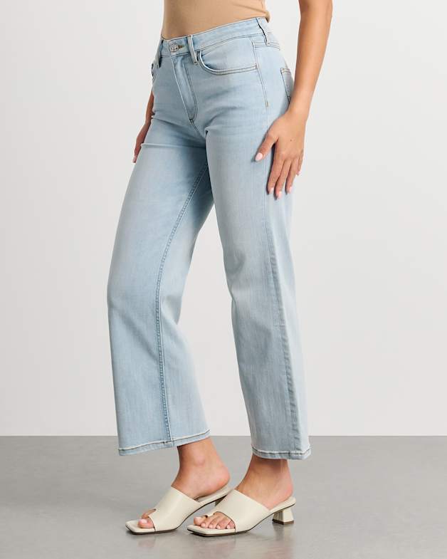 Womens wide leg cropped jeans outlet