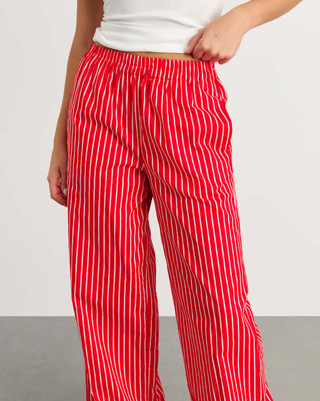 Cotton Stripe Pant in Redwhite JAG
