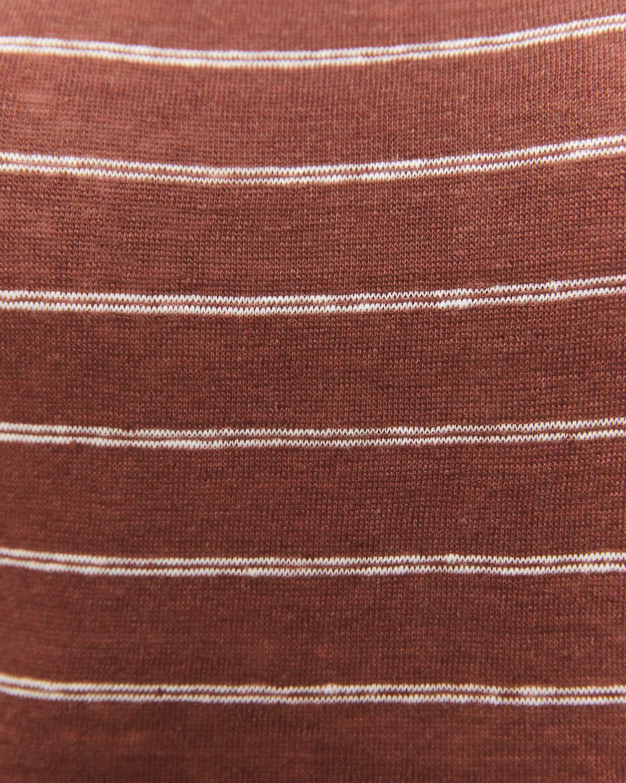 Ava Stripe Linen Tank in CHOC/WHITE