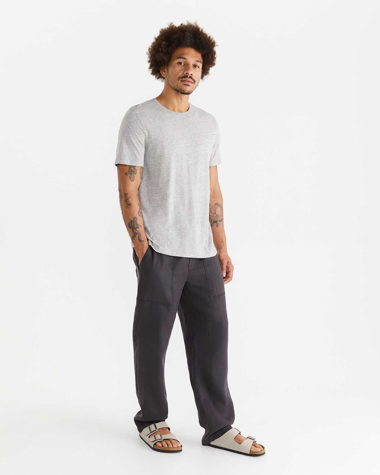 Essential Crew Neck Tee in GREY MARLE