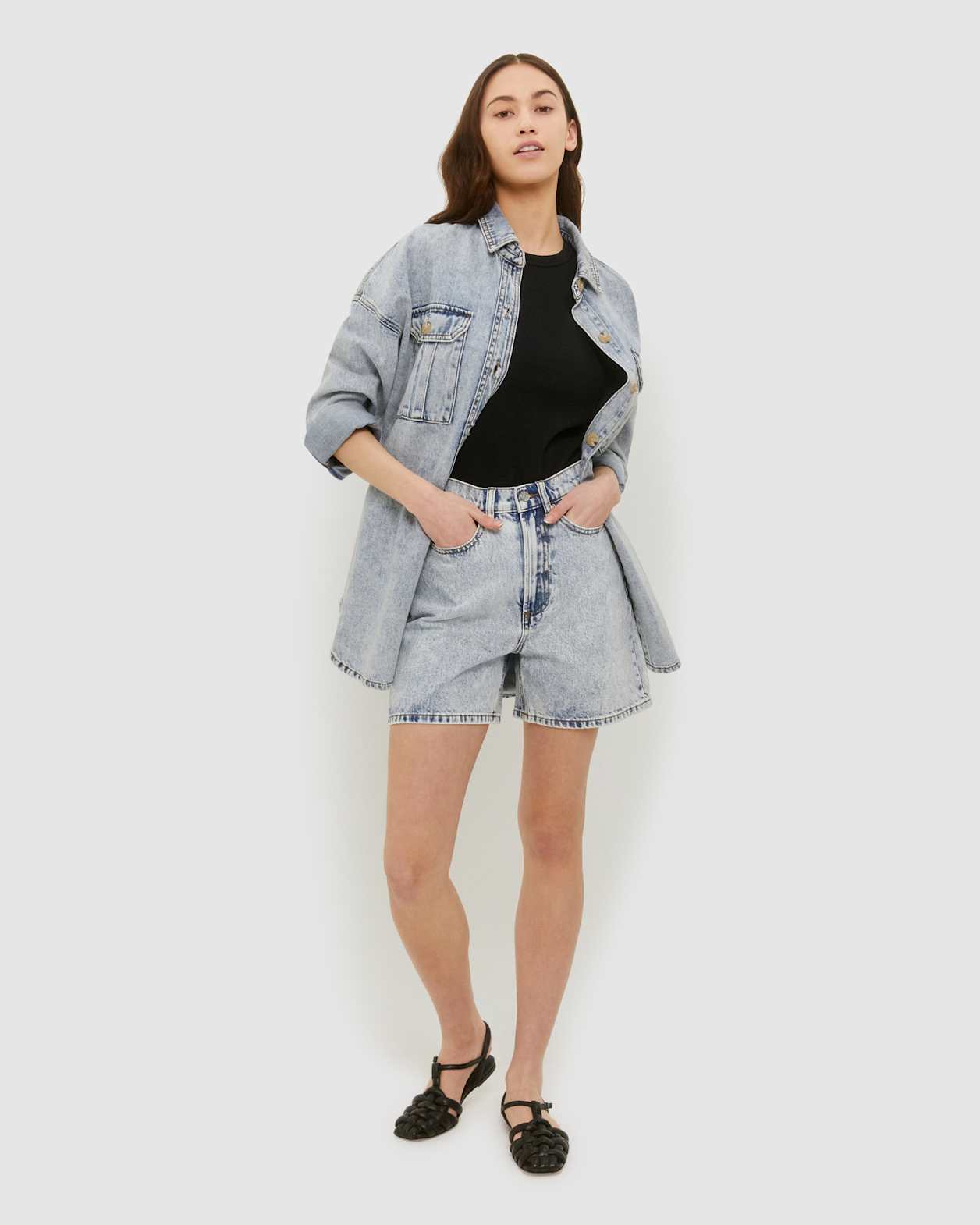 Frankie Denim Short in STONE WASH INDIGO