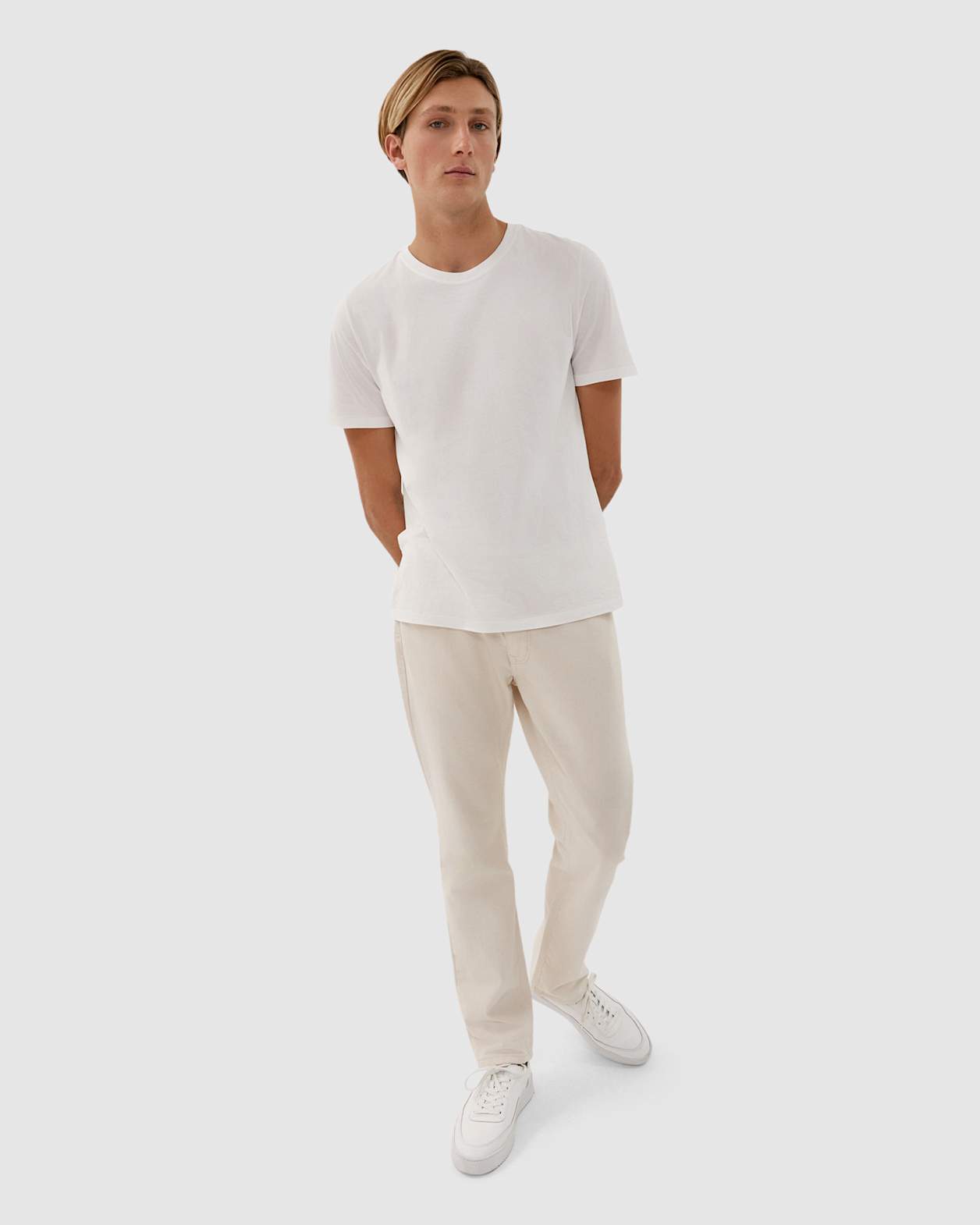 Flynn Straight Twill Jean in ECRU