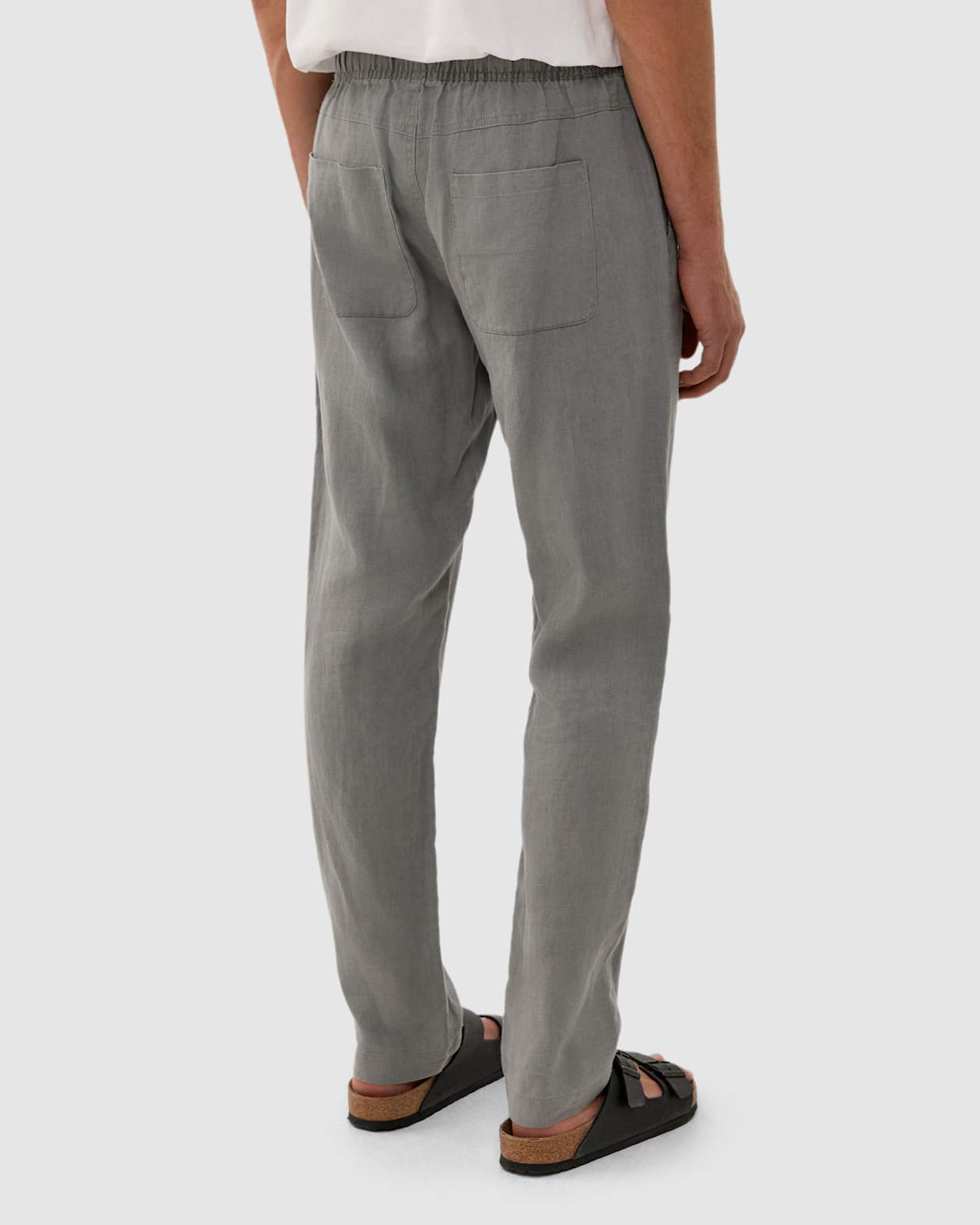 Linen Pull On Pant in GREEN SMOKE