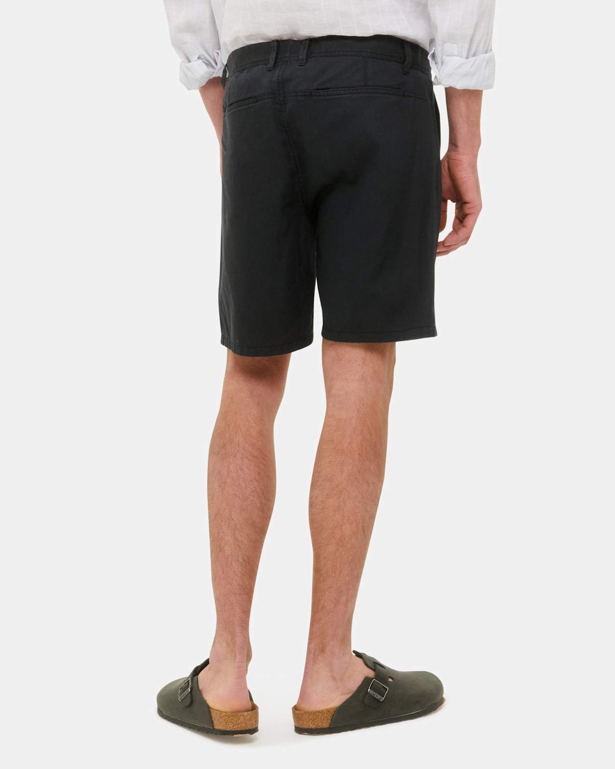 Cotton Linen Chino Short in GRAPHITE