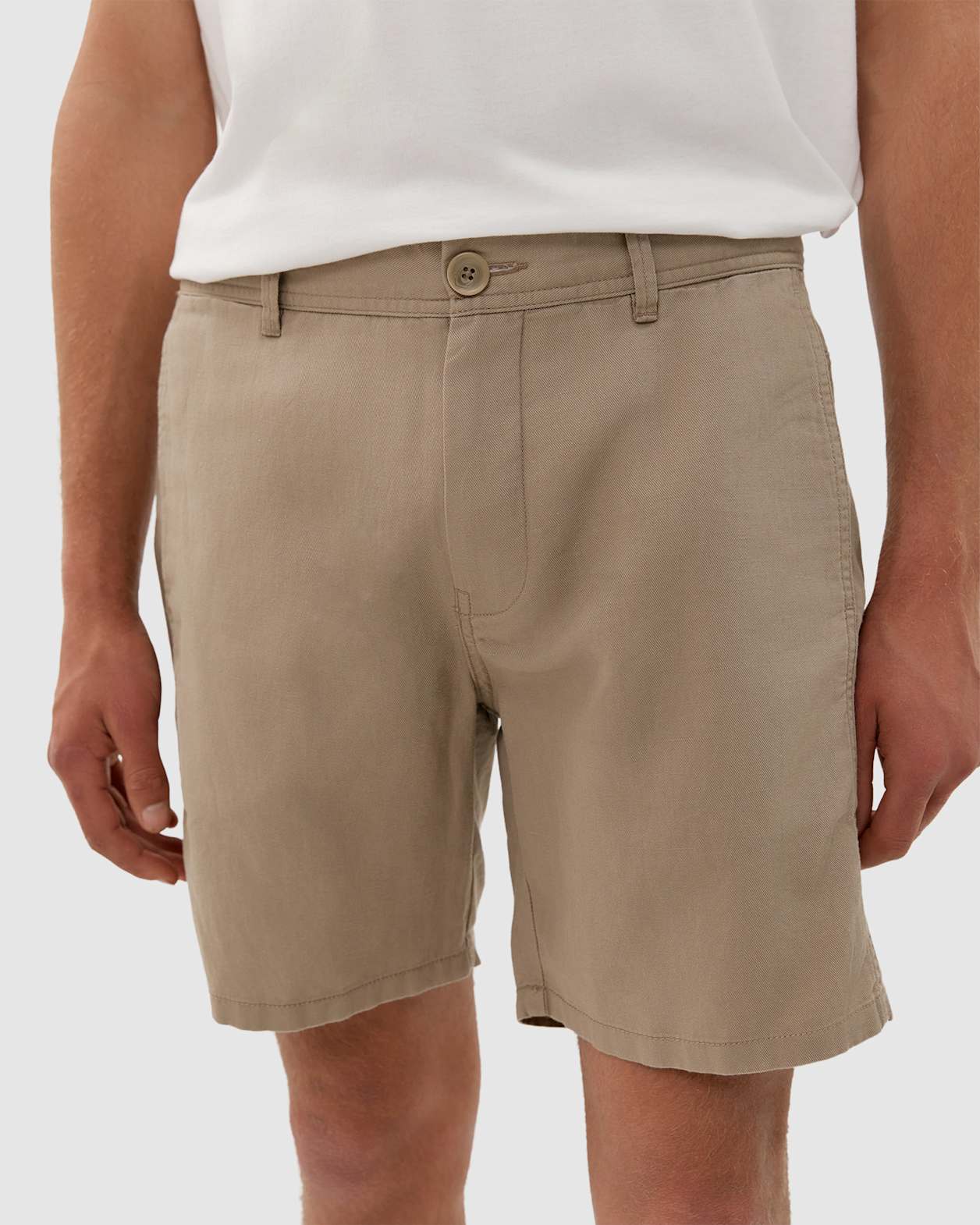 Cotton Linen Chino Short in SANDSTONE