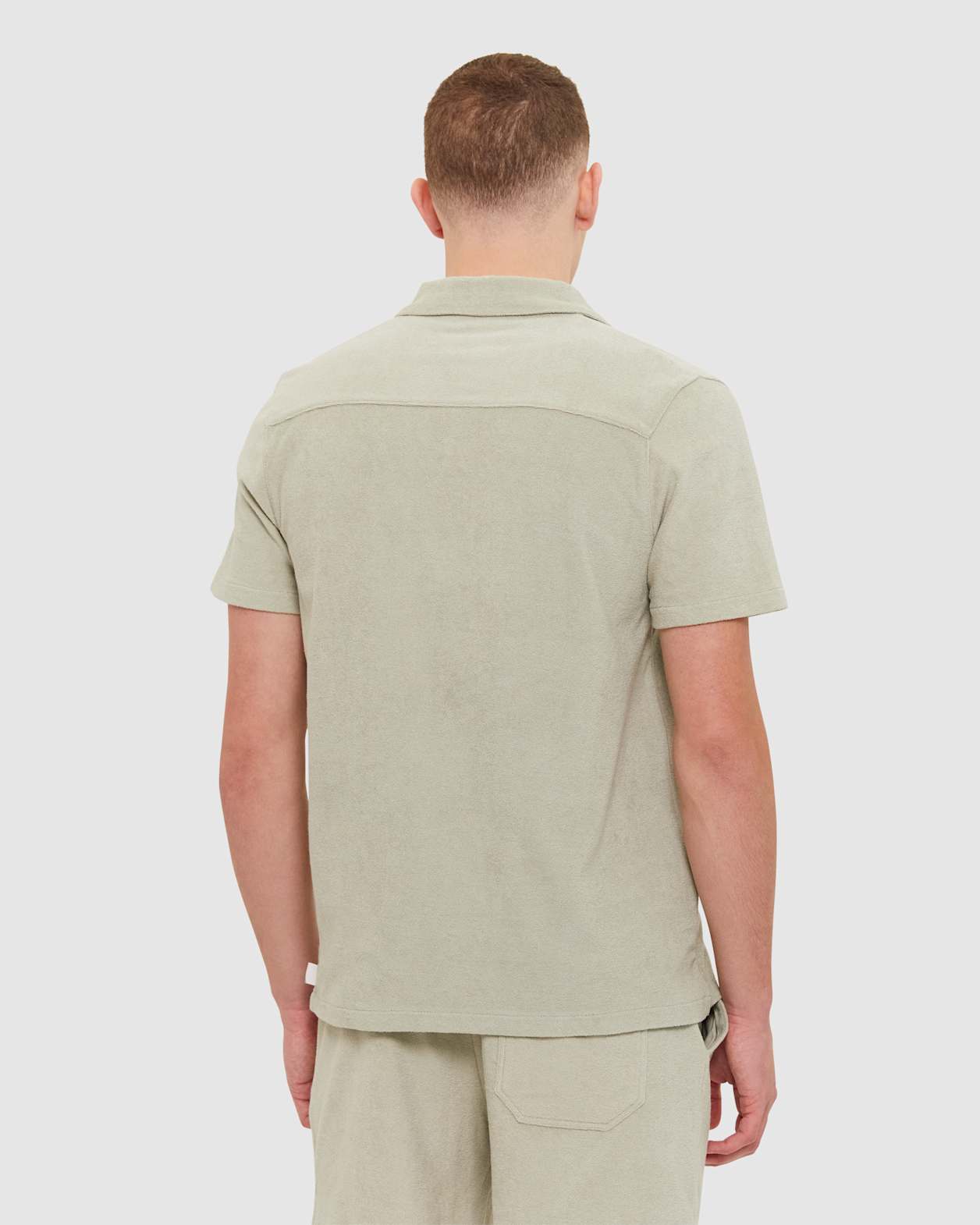 Short Sleeve Terry Polo in PISTACHIO