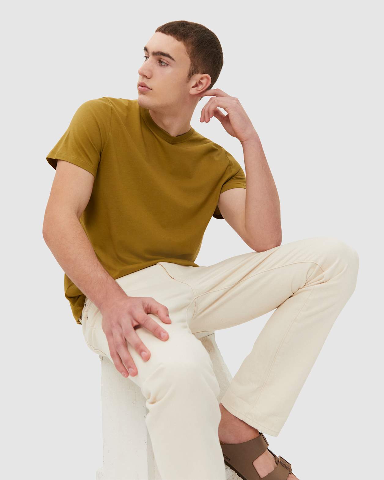 Essential Crew Neck Tee in OLIVE