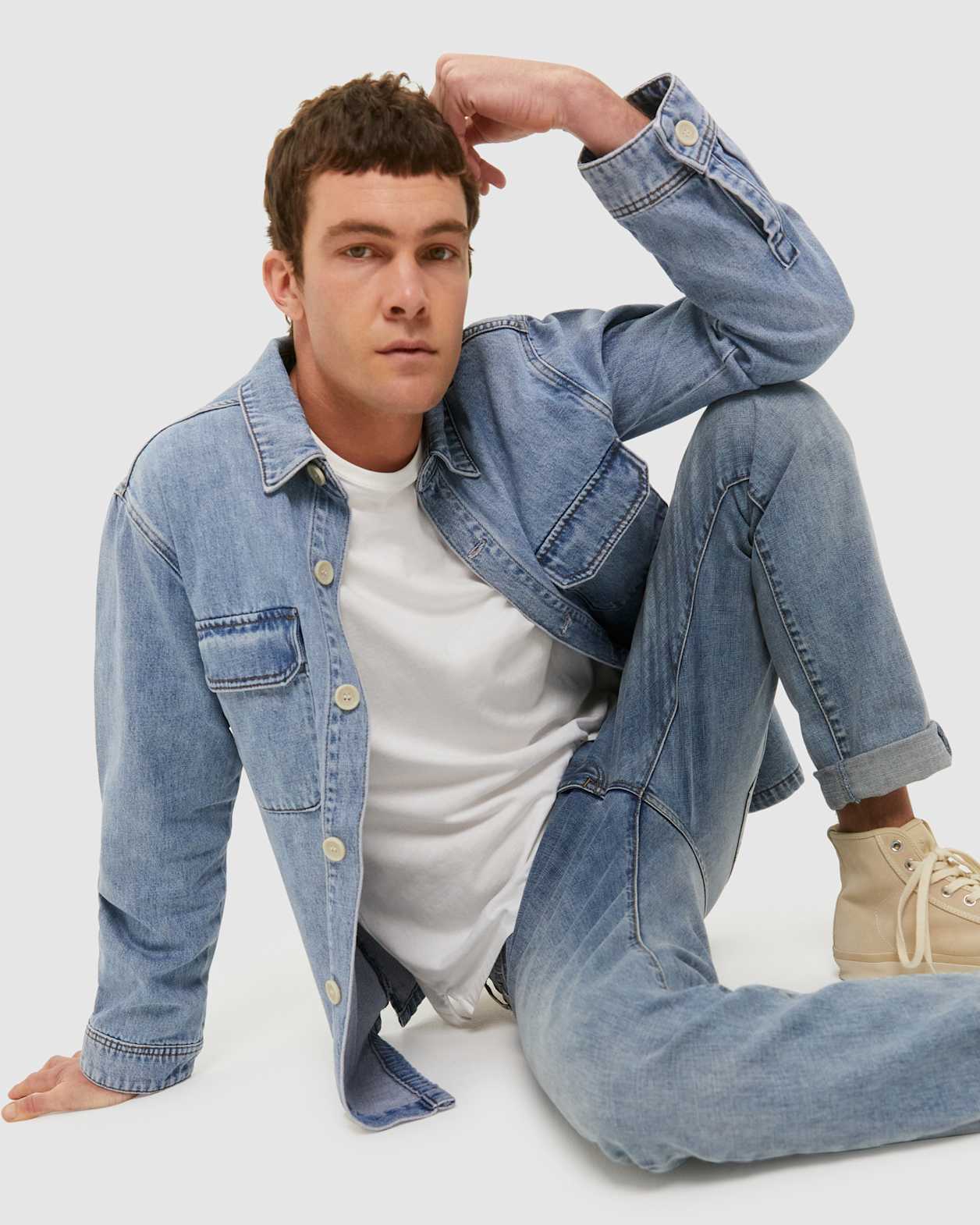 Edward Denim Shirt in LIGHT BLUE WASH