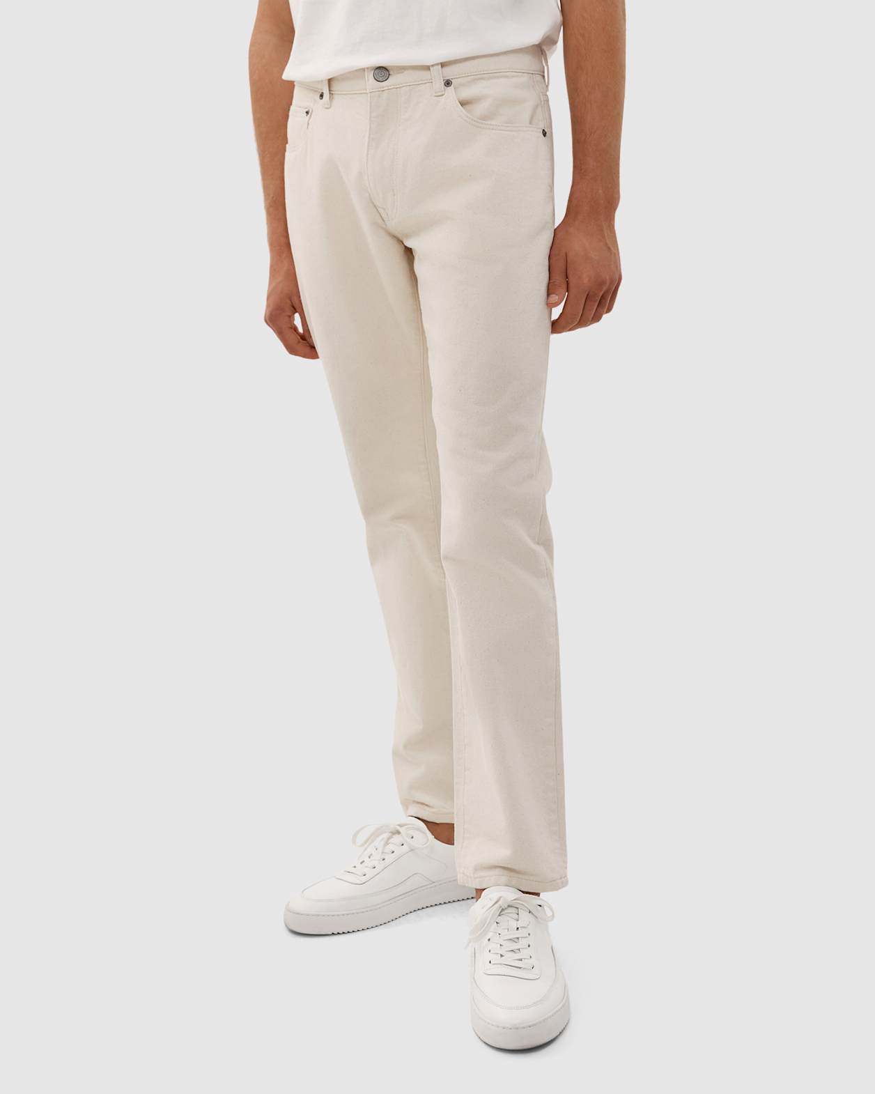 Flynn Straight Twill Jean in ECRU