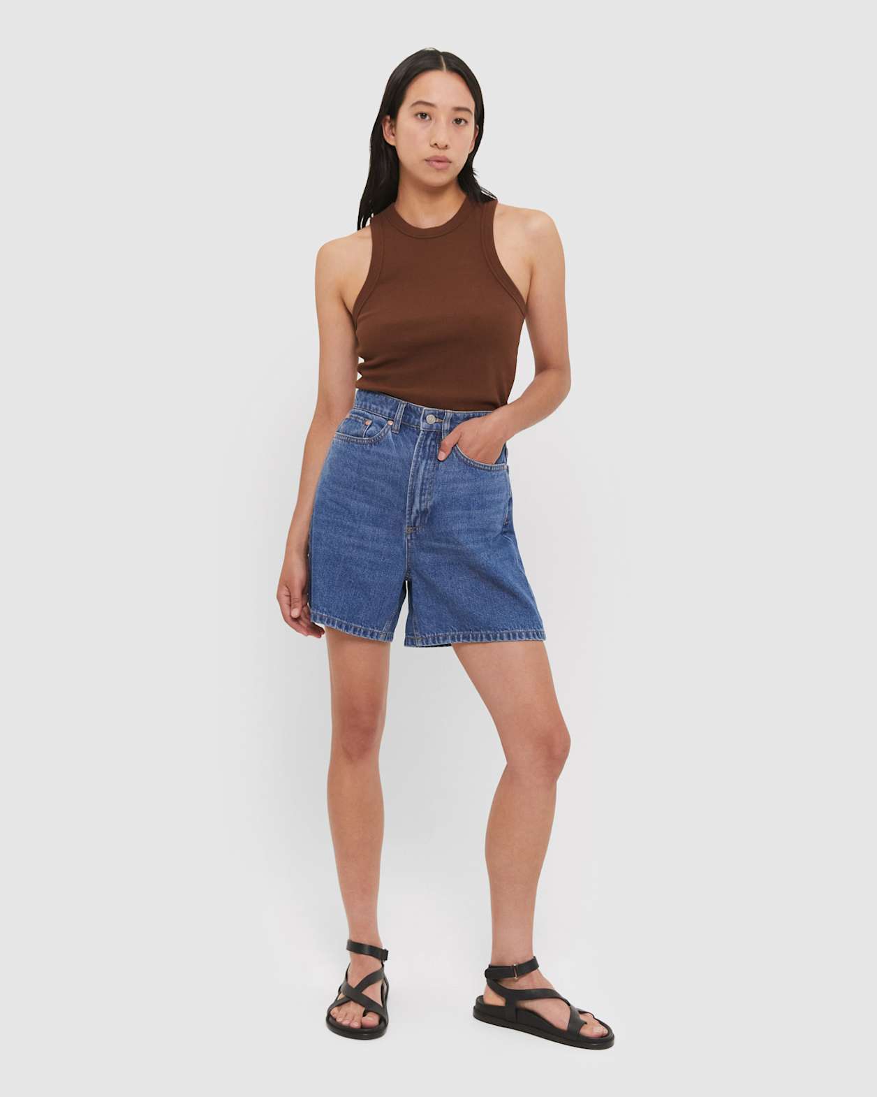 Frankie Denim Short in MID BLUE