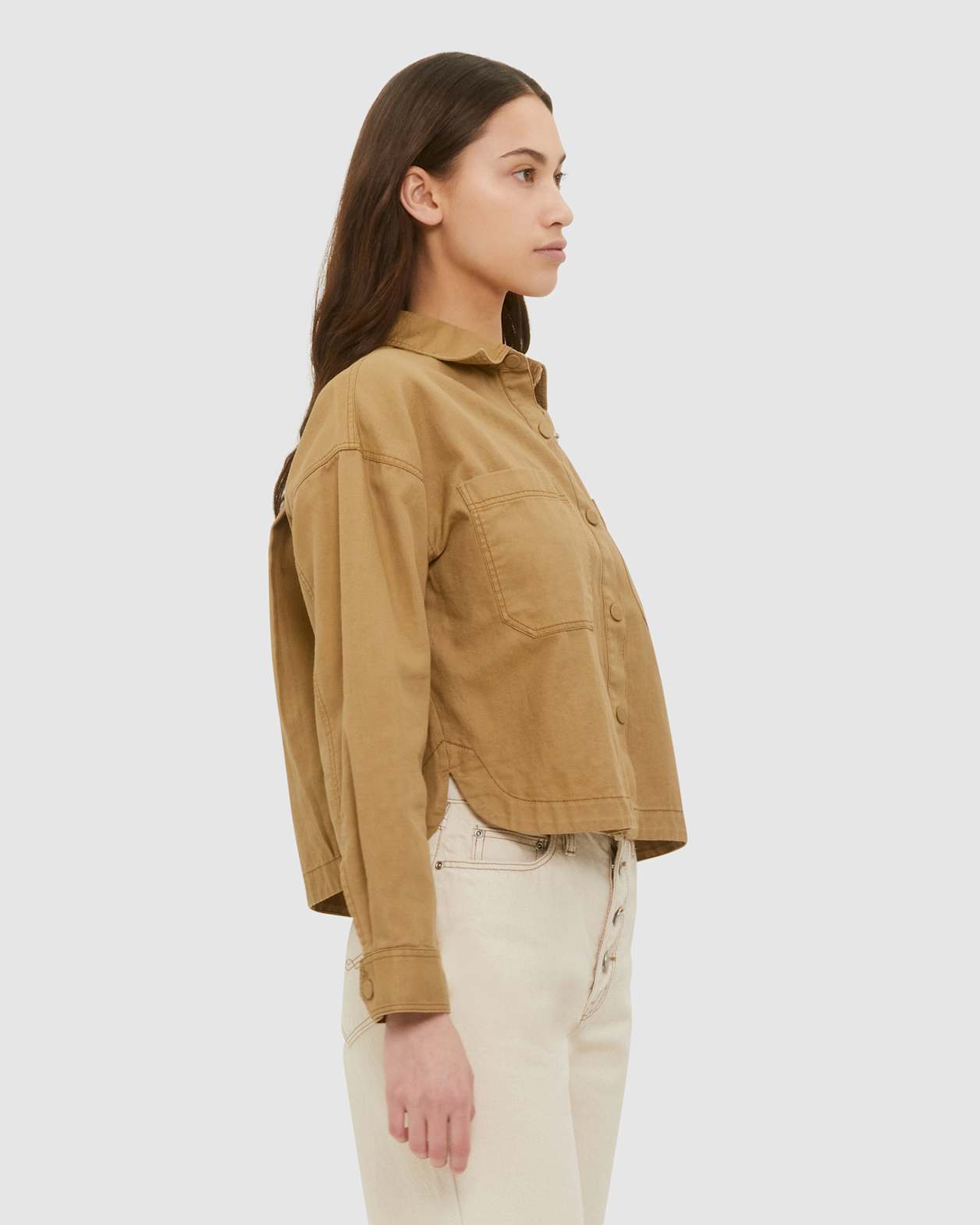 Maya Cotton Linen Shirt in CAMEL