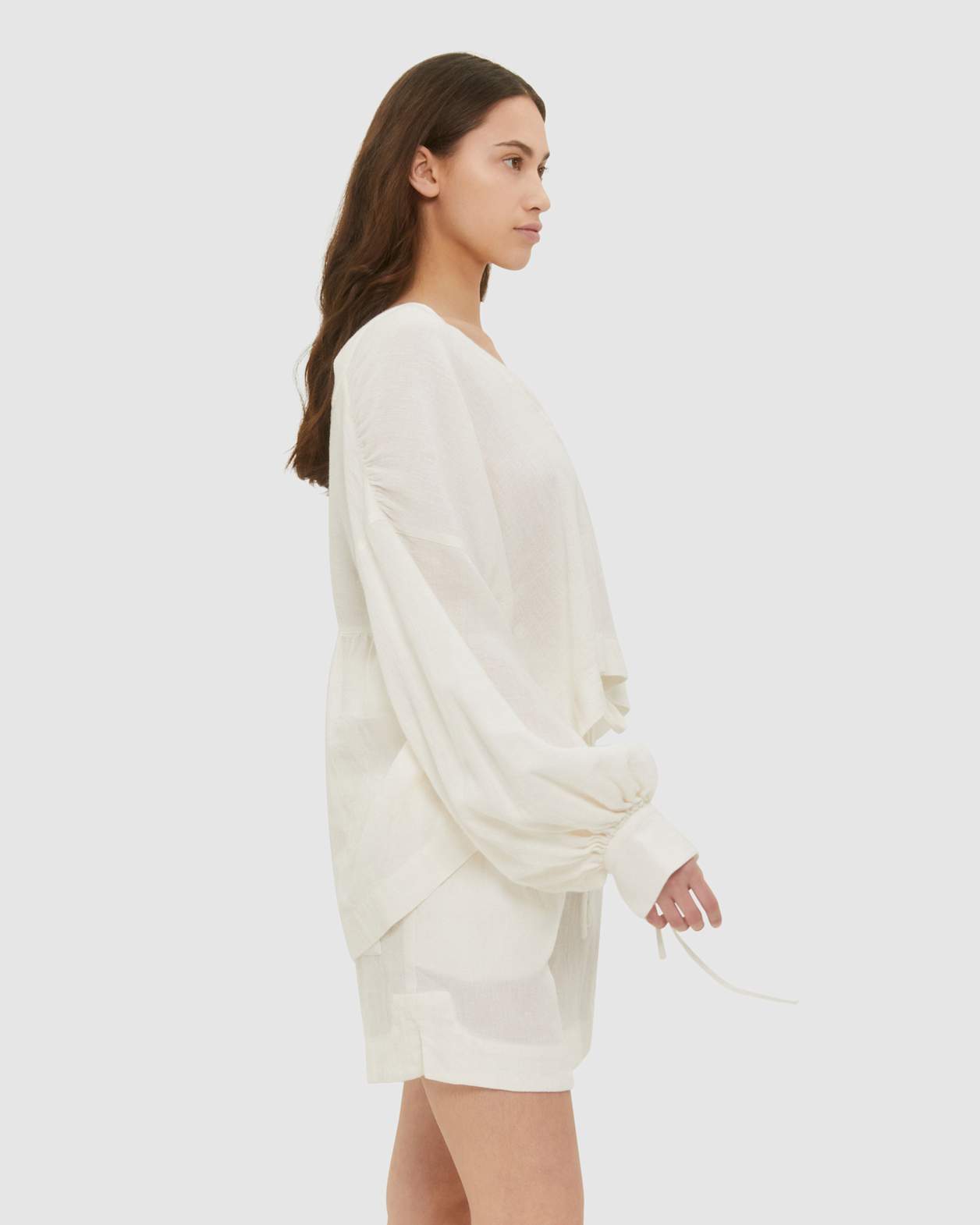Margot V Neck Blouse in WHITE