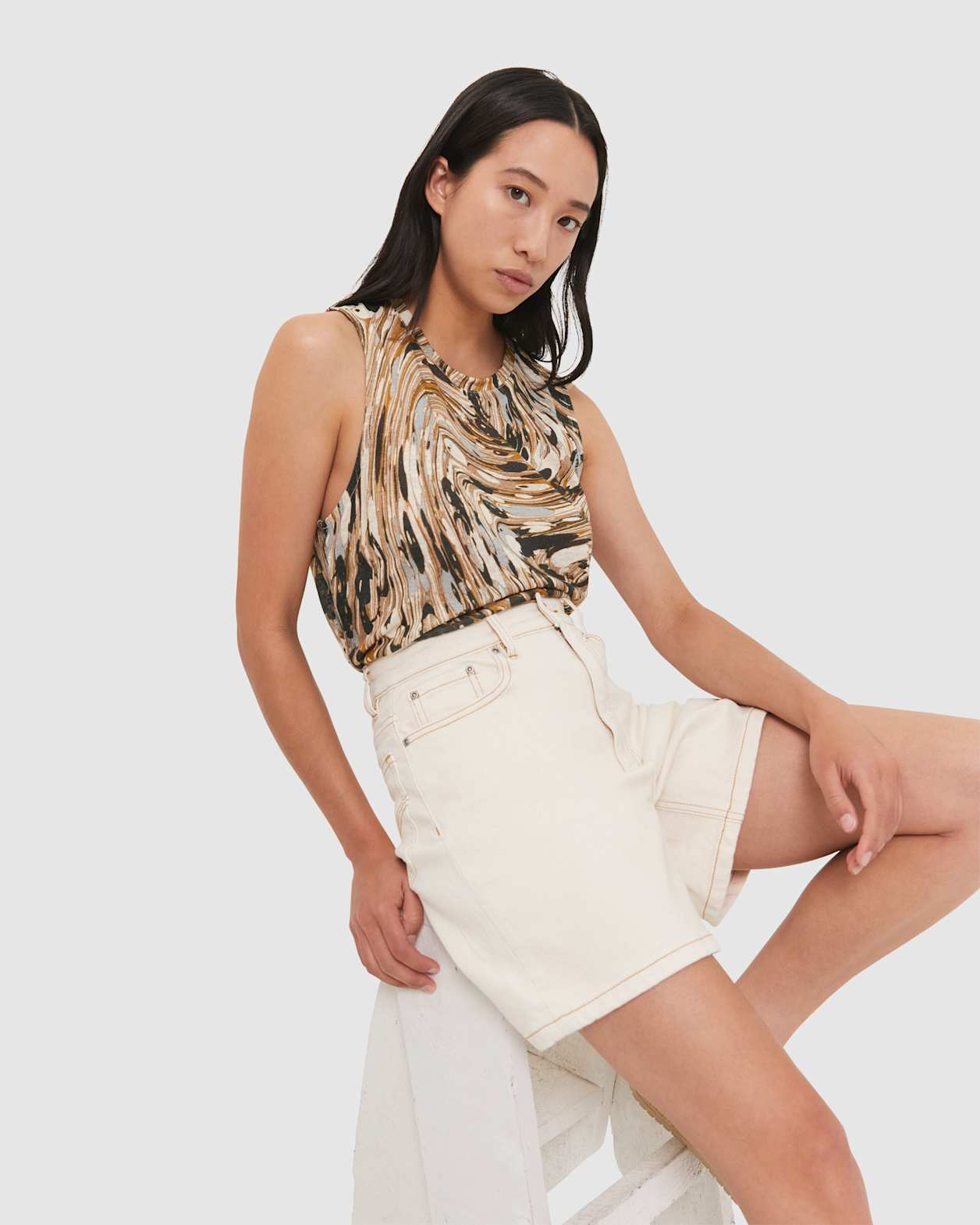 Frankie Twill Short in ECRU