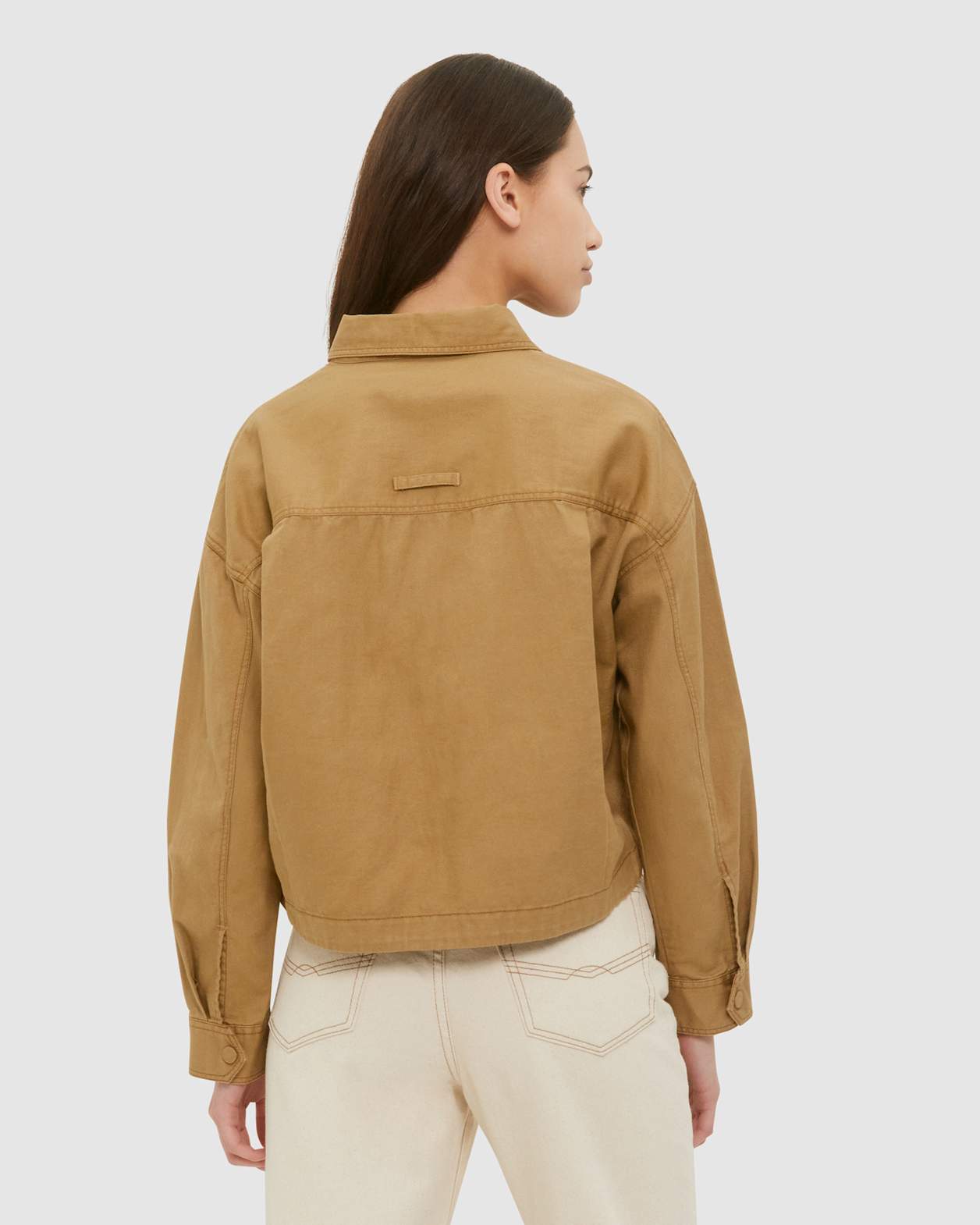 Maya Cotton Linen Shirt in CAMEL