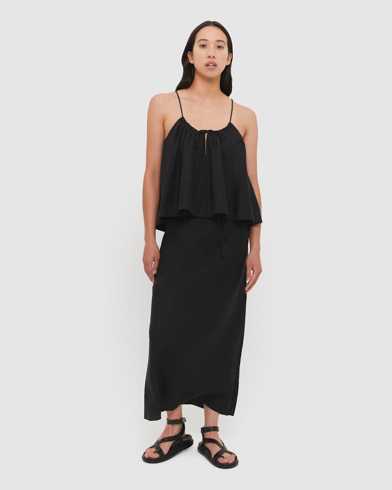 Chelsea Linen Cami in BLACK