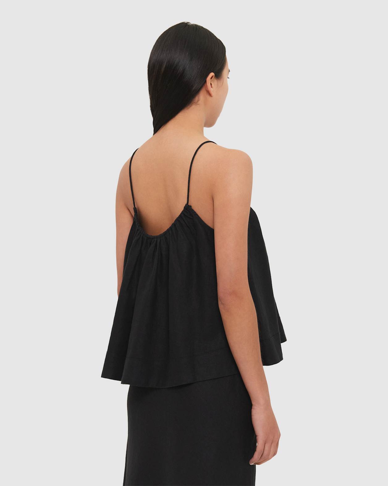 Chelsea Linen Cami in BLACK