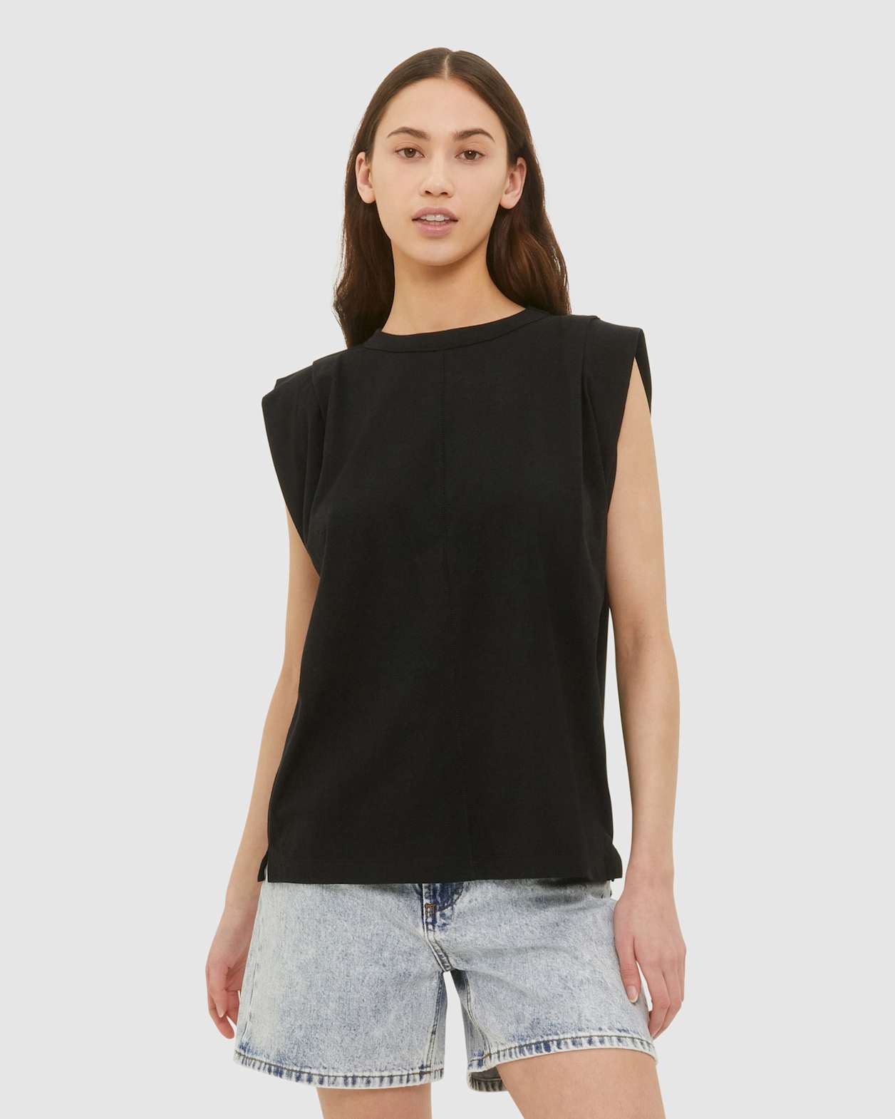 Luna Organic Cotton Tank in BLACK