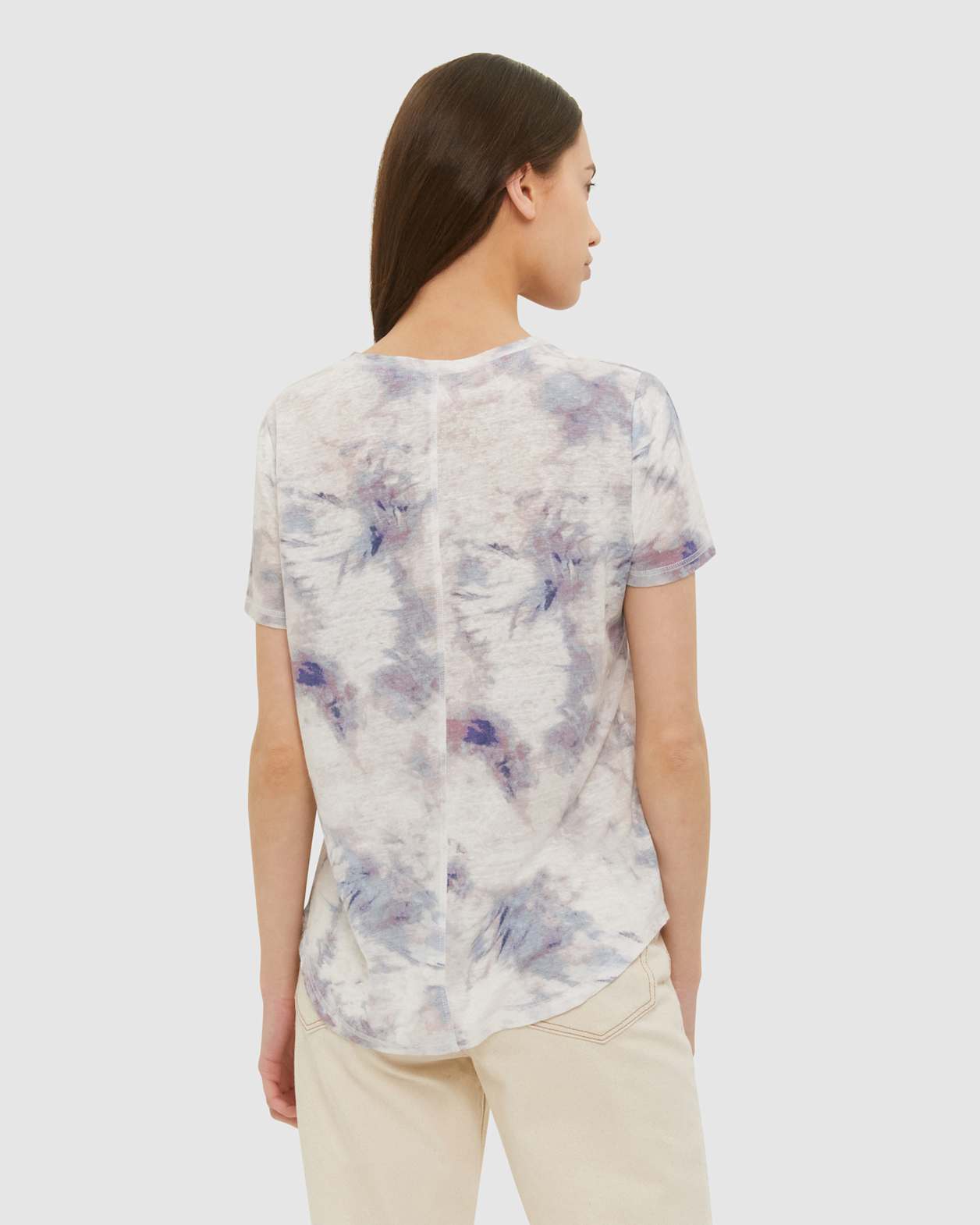 Ava Printed Linen Tee in MULTI