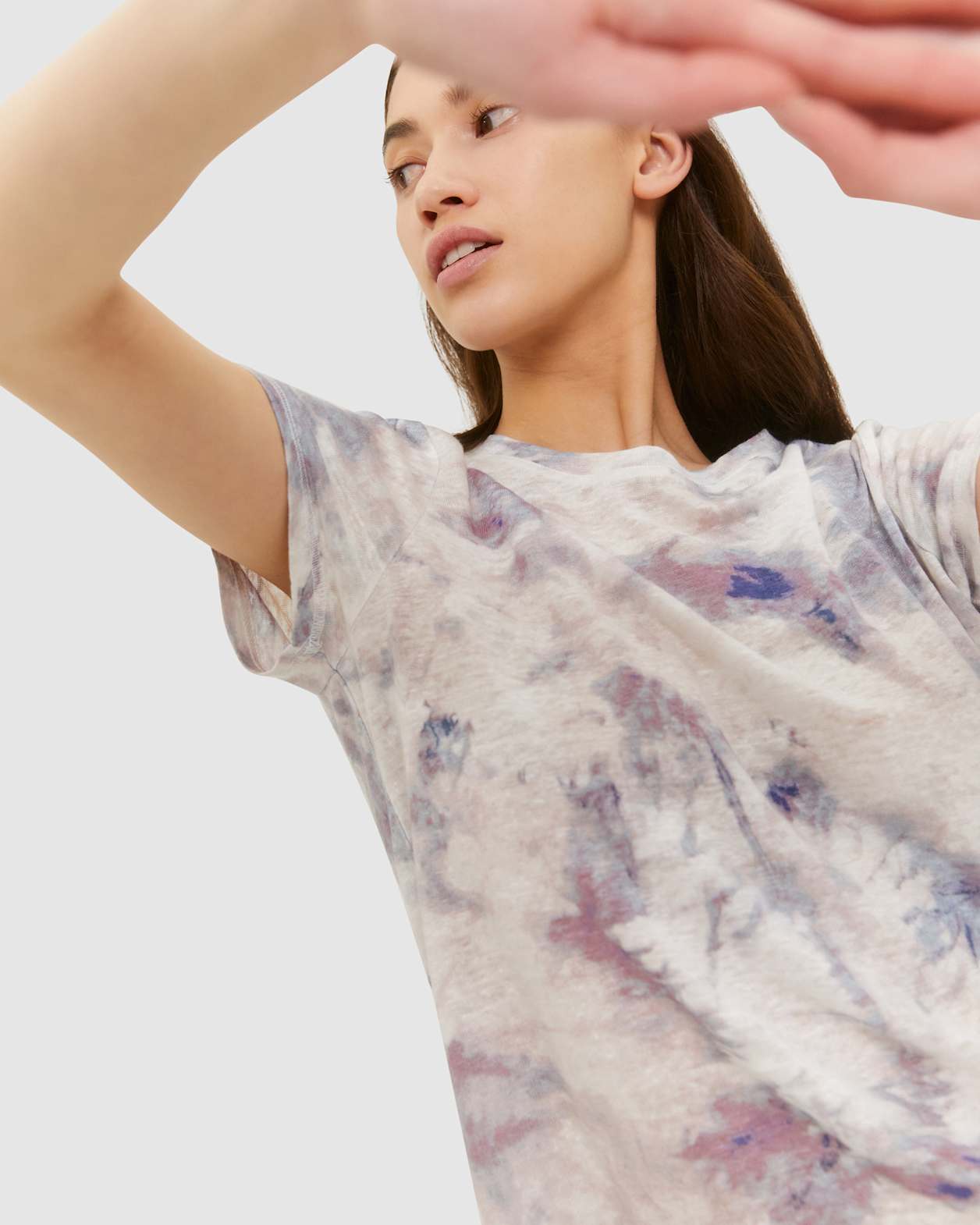 Ava Printed Linen Tee in MULTI