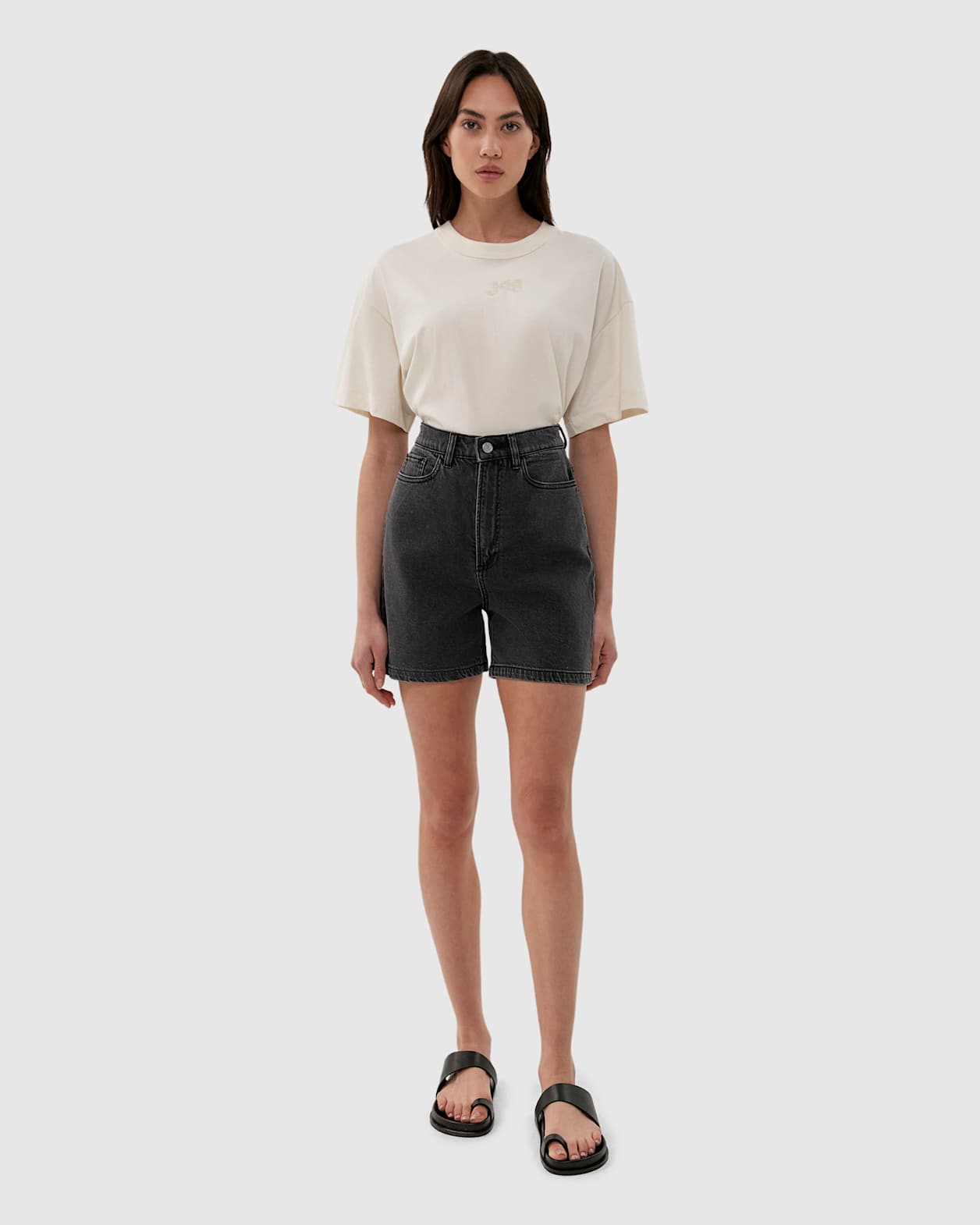 Jag Vintage Logo Crop Tee in ECRU