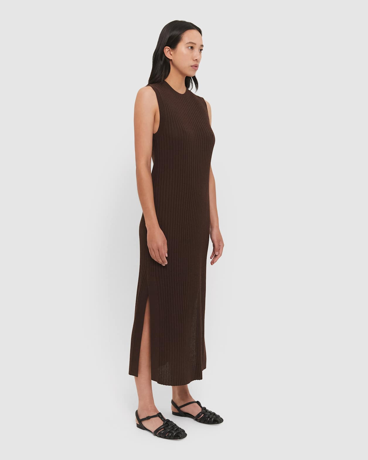 Sadie Knitted Dress in DARK CHOCOLATE