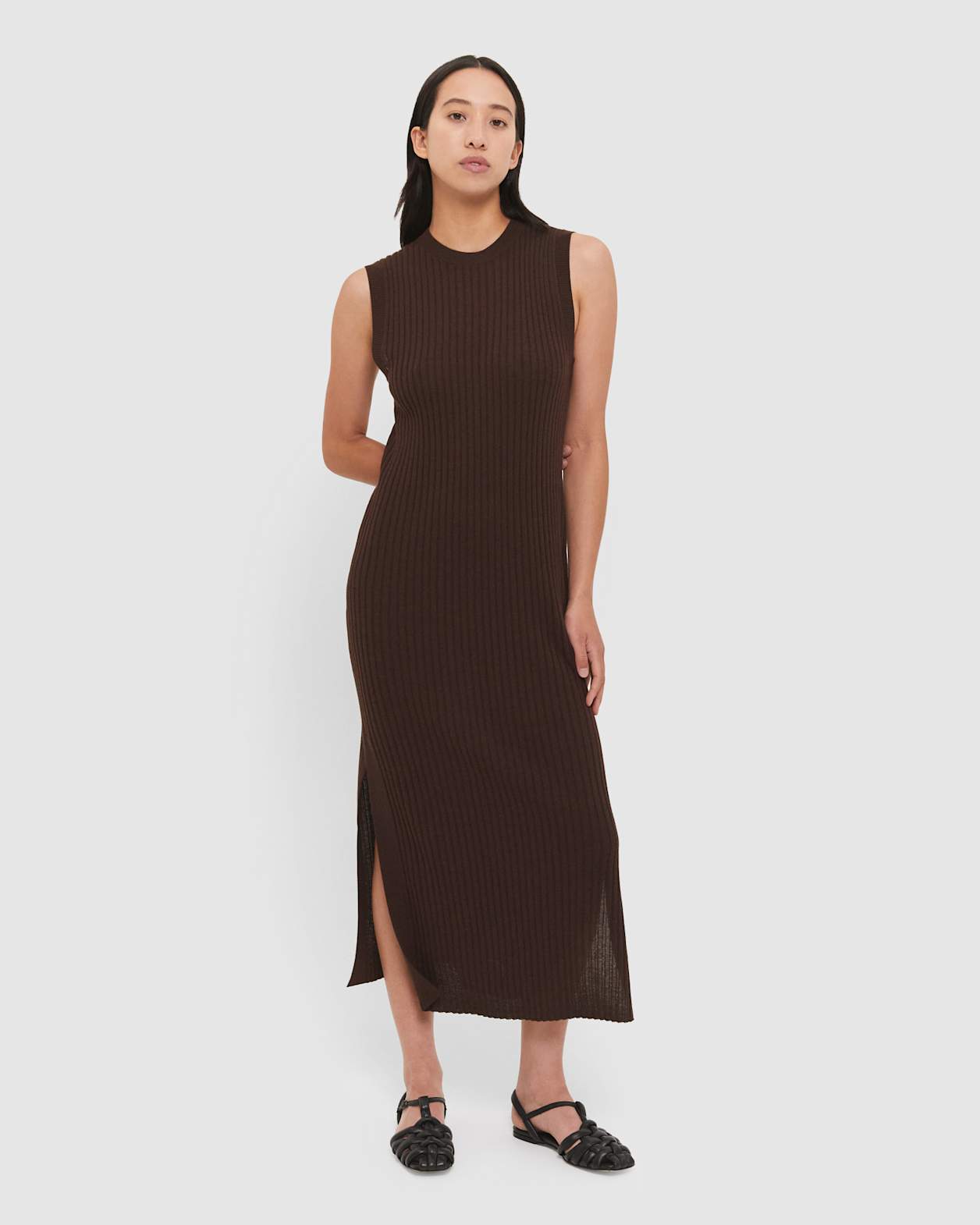 Sadie Knitted Dress in DARK CHOCOLATE