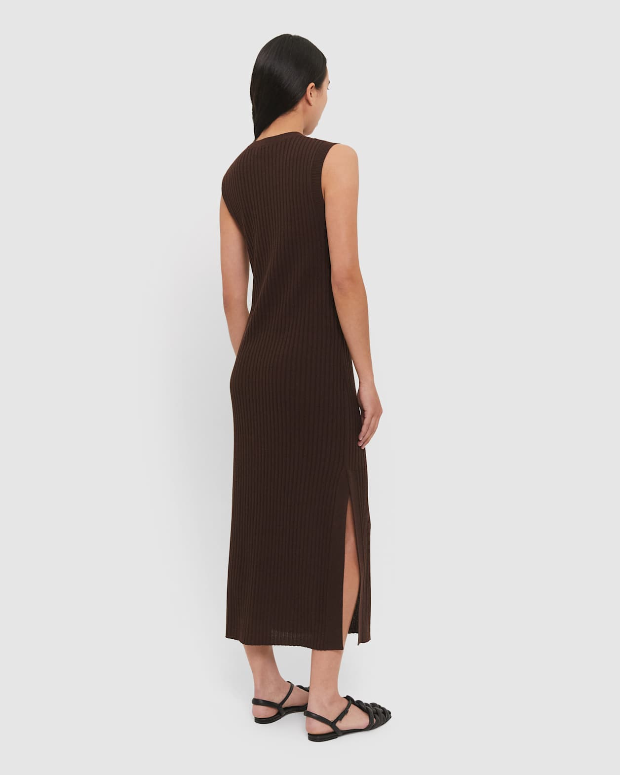 Sadie Knitted Dress in DARK CHOCOLATE