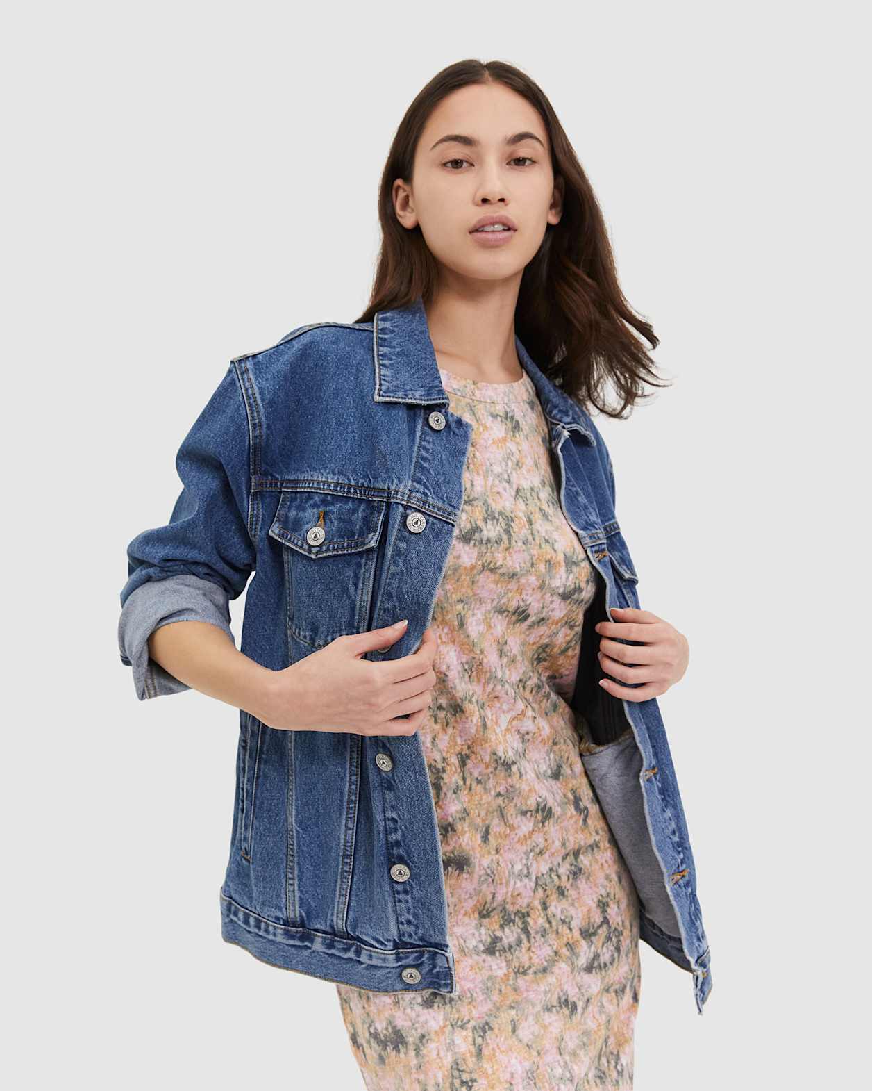 Ava Linen Printed Dress in MULTI