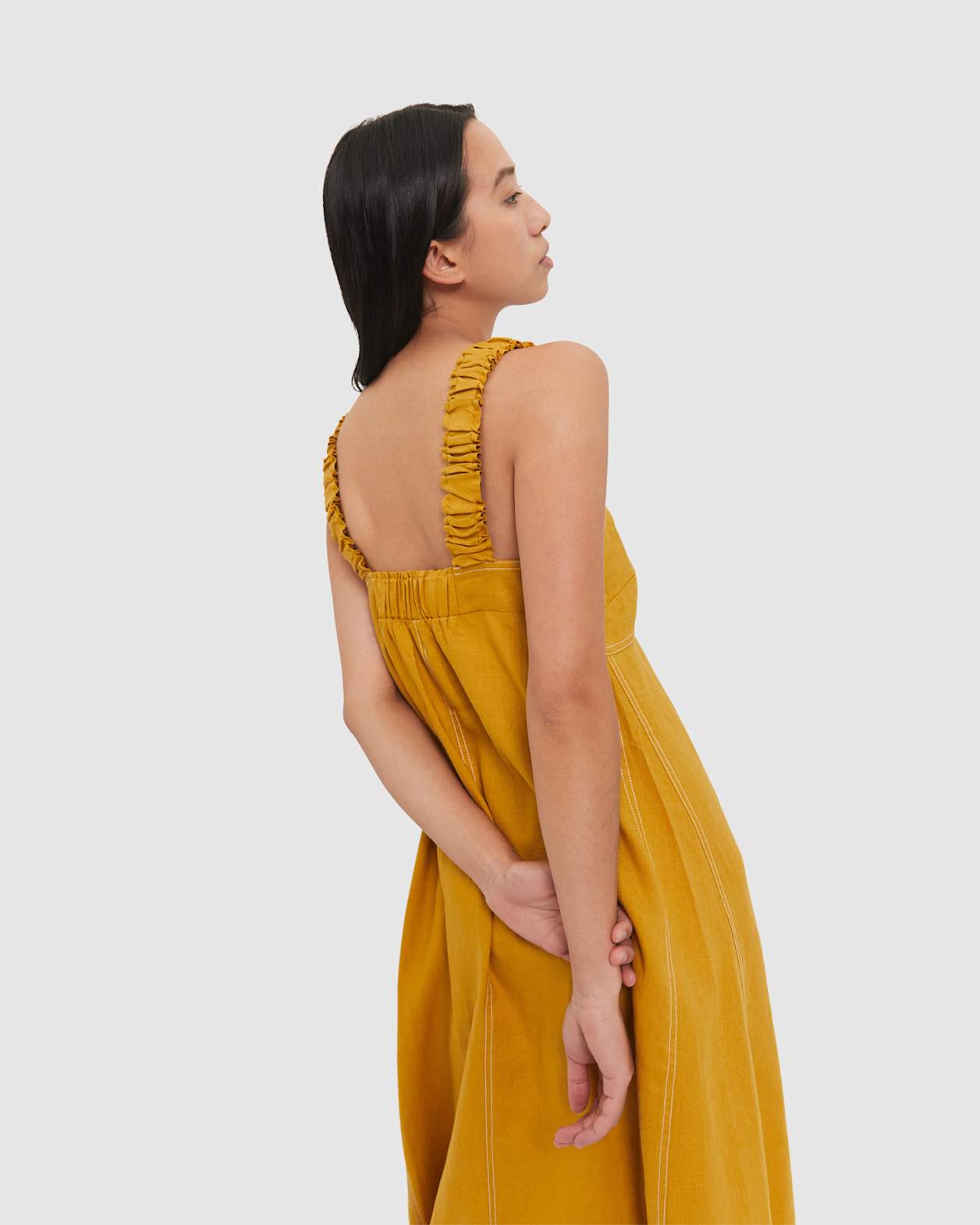 Kiki Elastic Strap Dress in GOLD