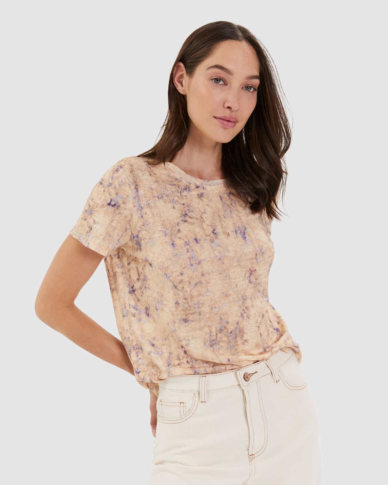 Ava Smoke Print Tee in MULTI