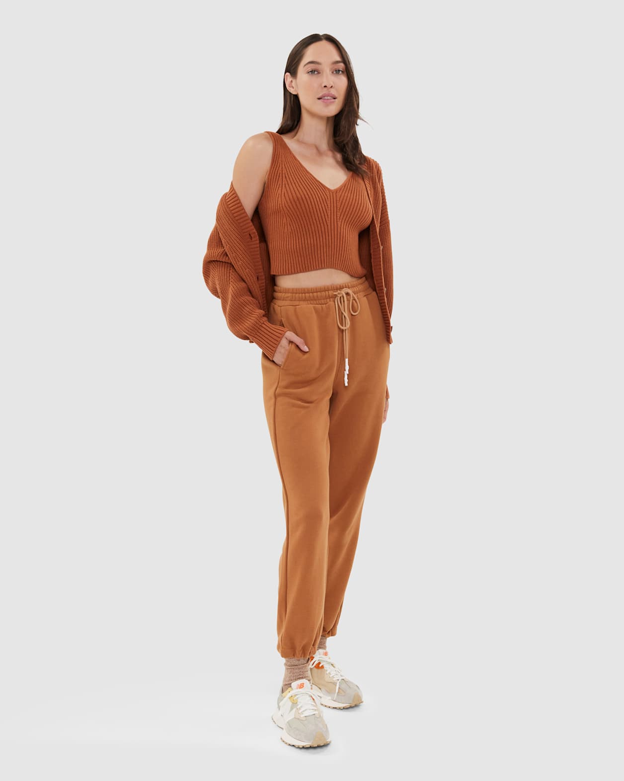 Sofia Knit Cardigan in BURNT HENNA