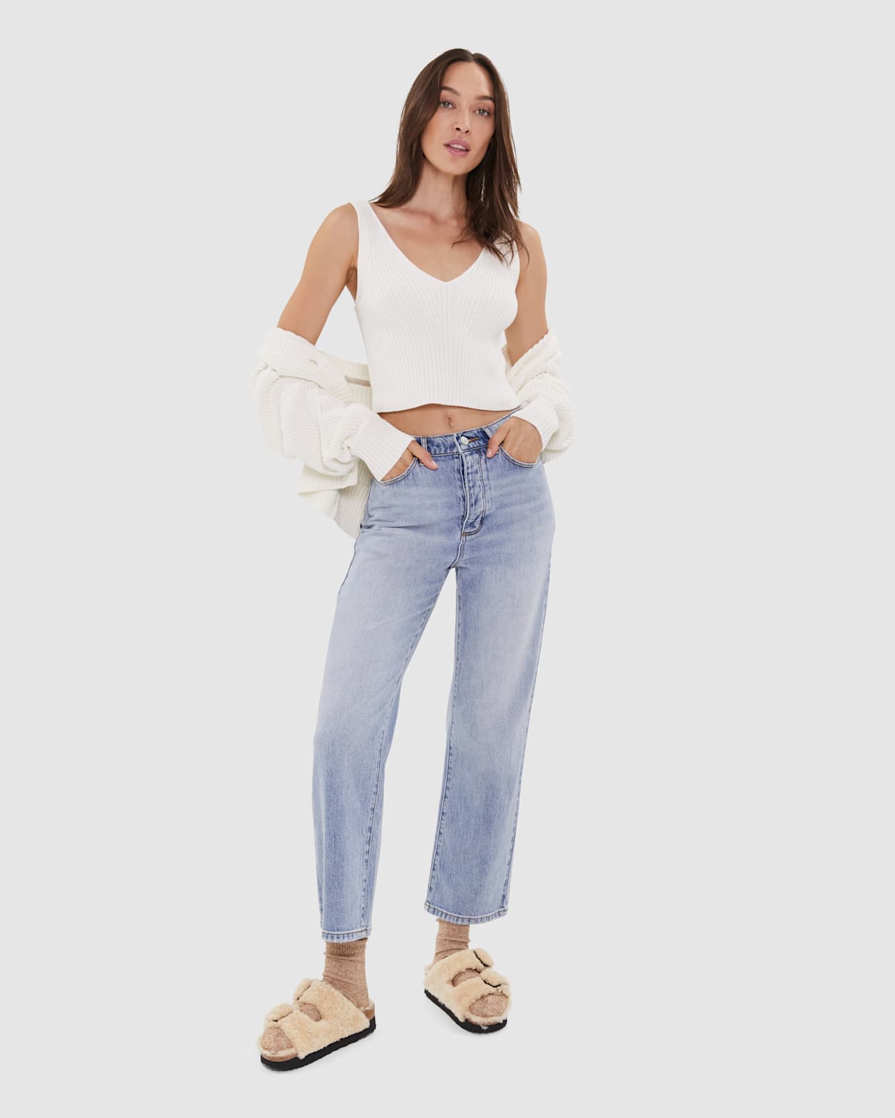 Sofia Knit Tank in OFF WHITE