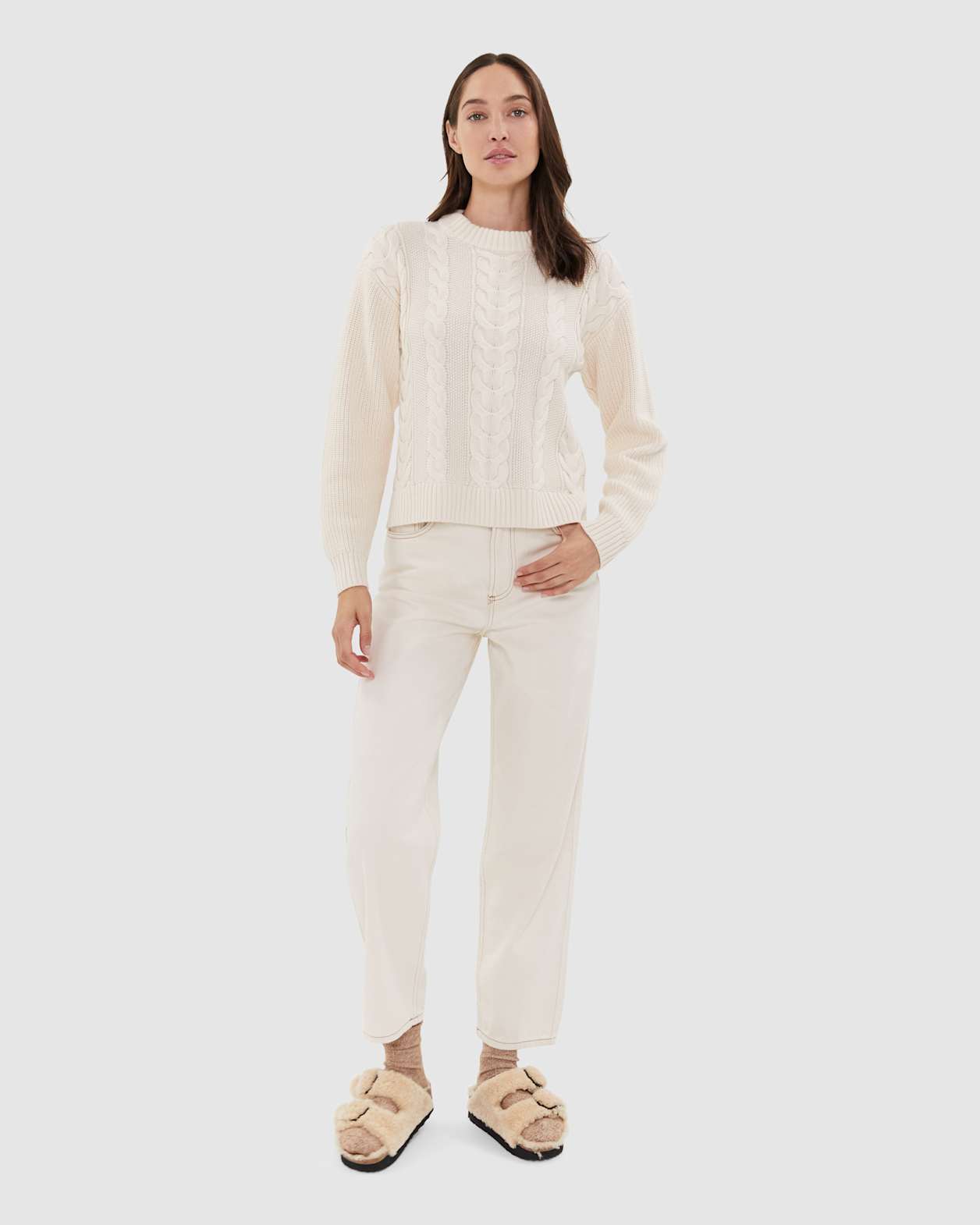 Sofia Cable Knit in CHALK