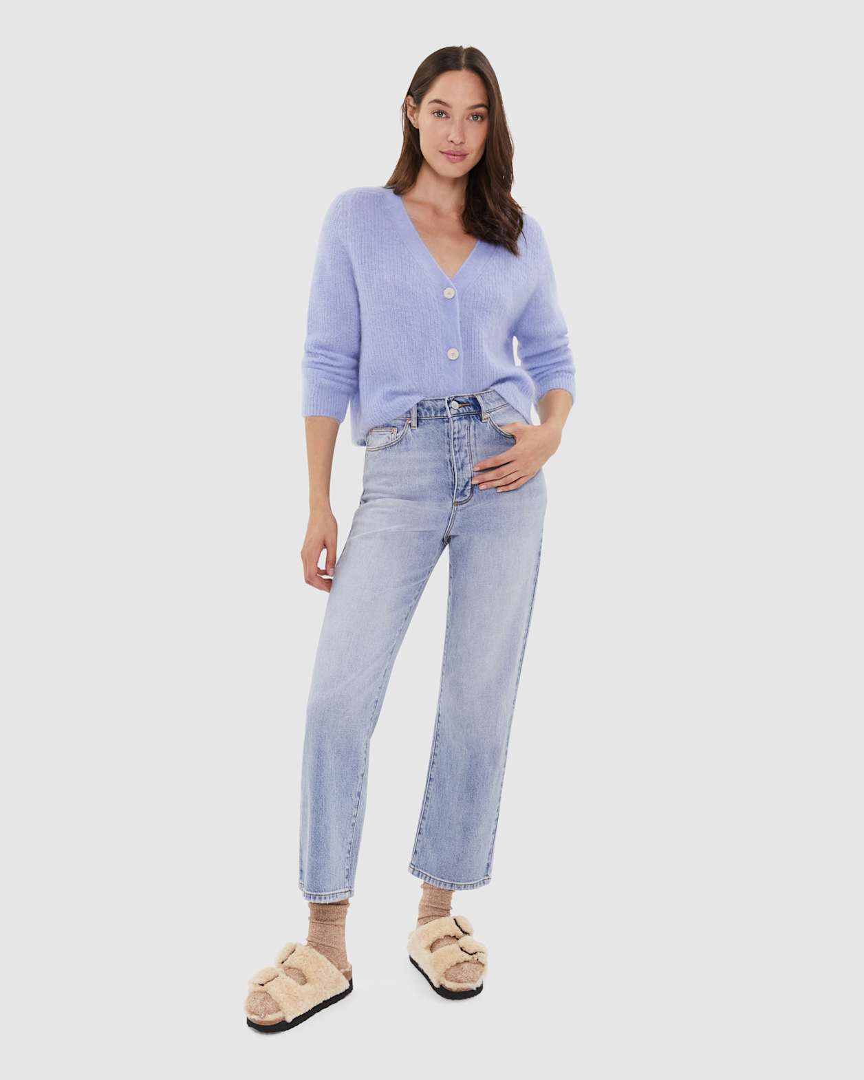 Jane Mohair Oversized Cardigan in SOFT BLUE