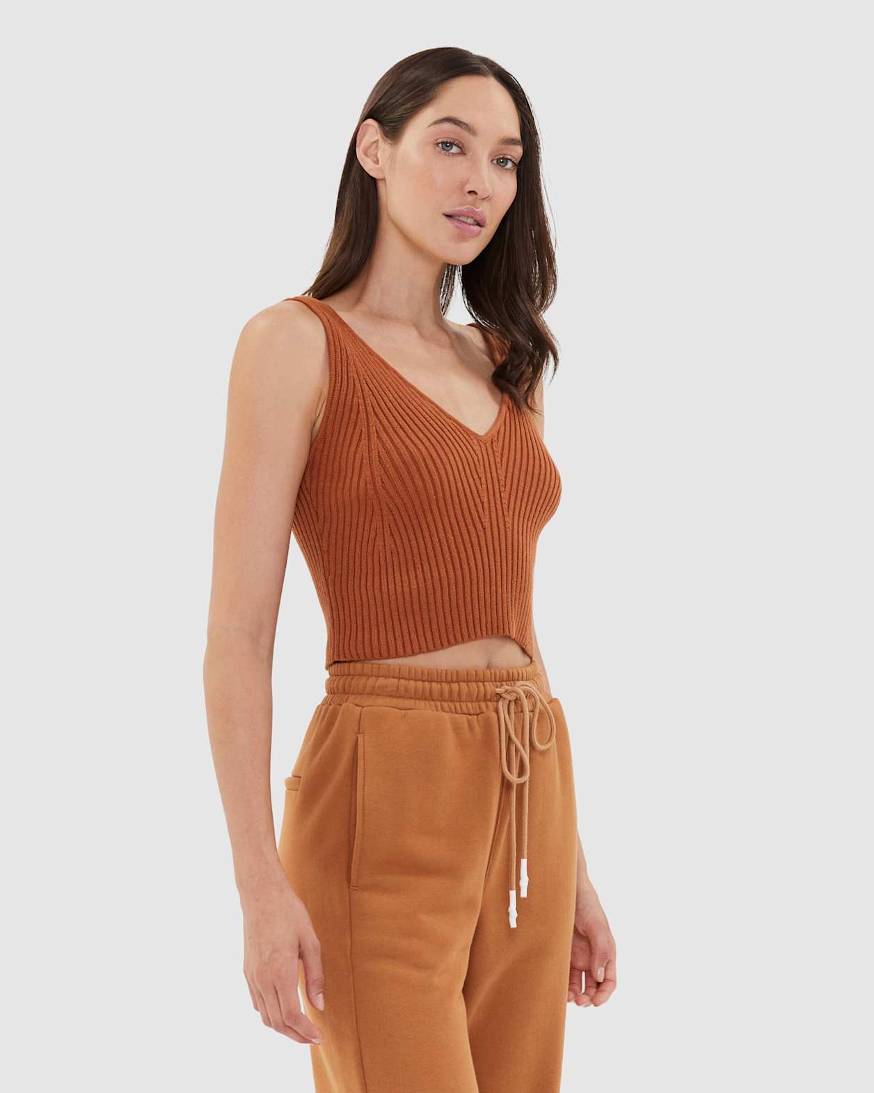 Sofia Knit Tank in BURNT HENNA