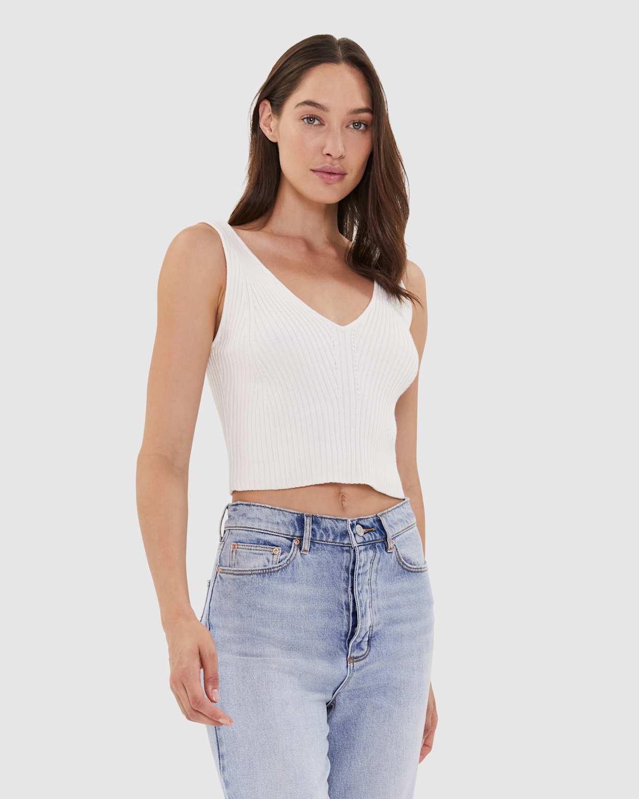 Sofia Knit Tank in OFF WHITE