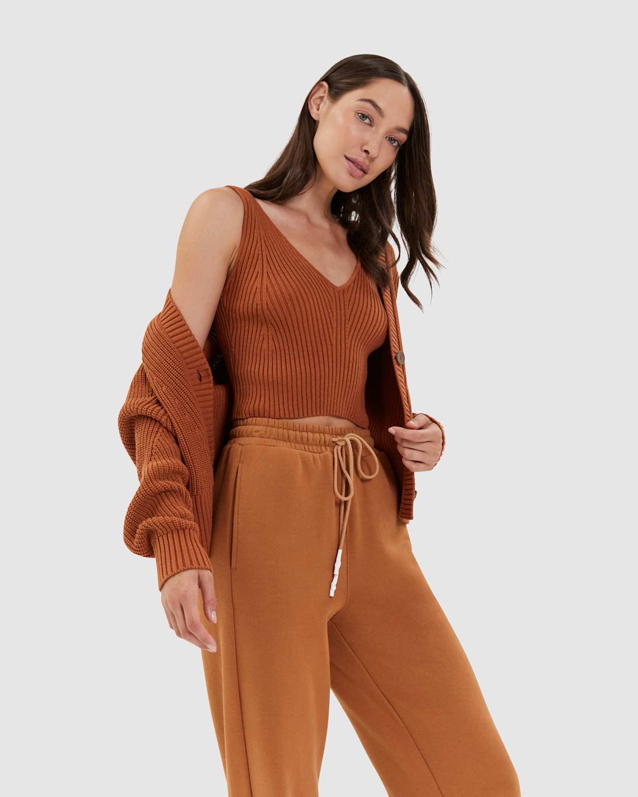 Sofia Knit Tank in BURNT HENNA