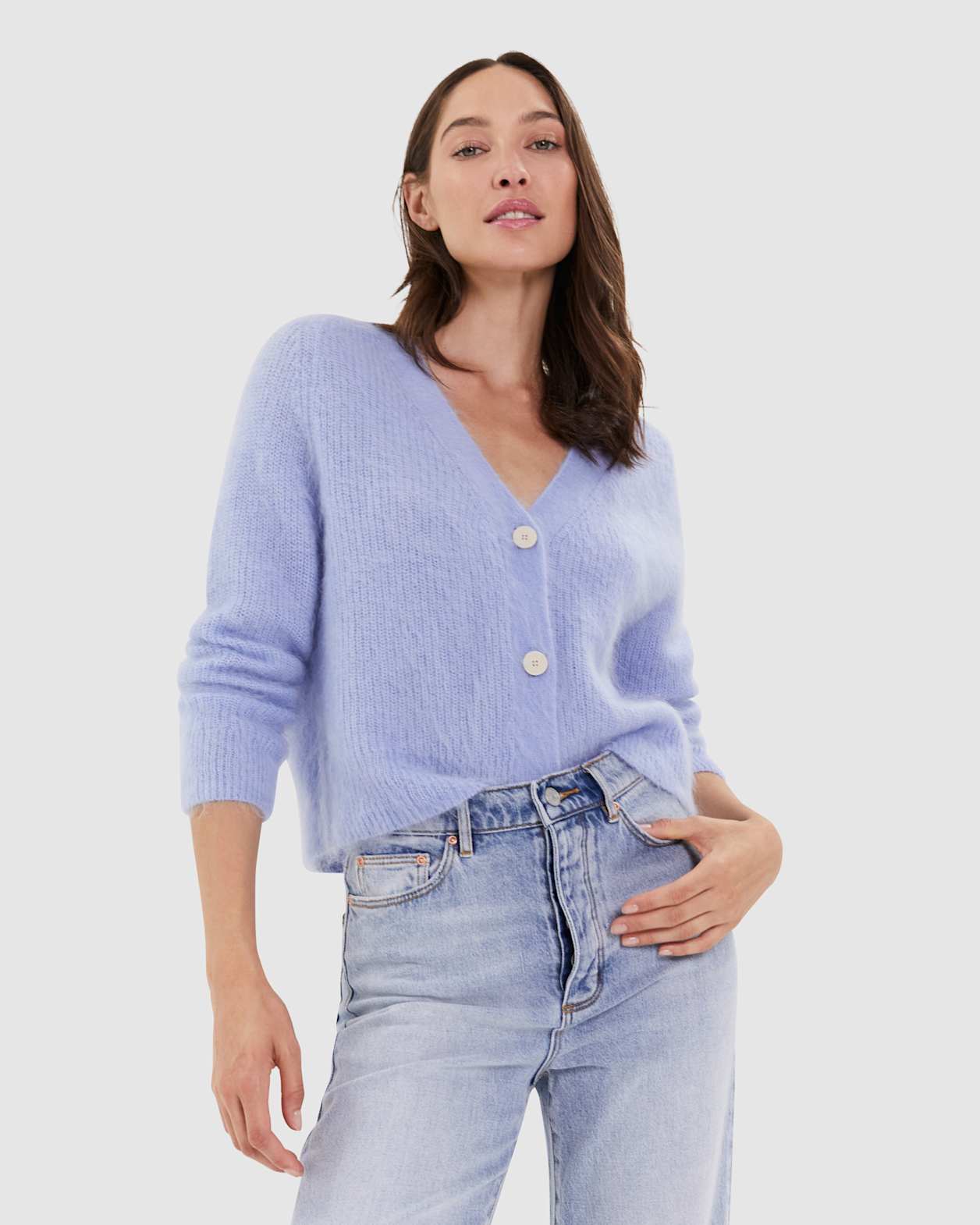 Jane Mohair Oversized Cardigan in SOFT BLUE