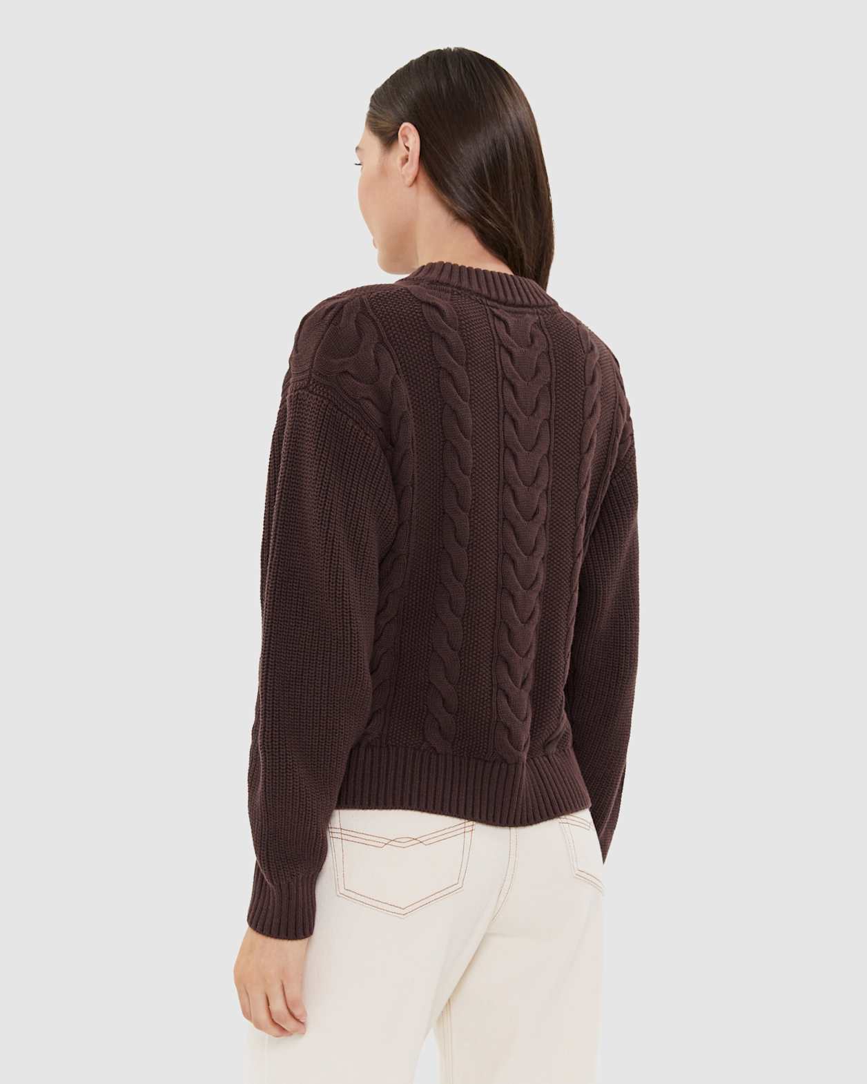 Sofia Cable Knit in DARK CHOCOLATE
