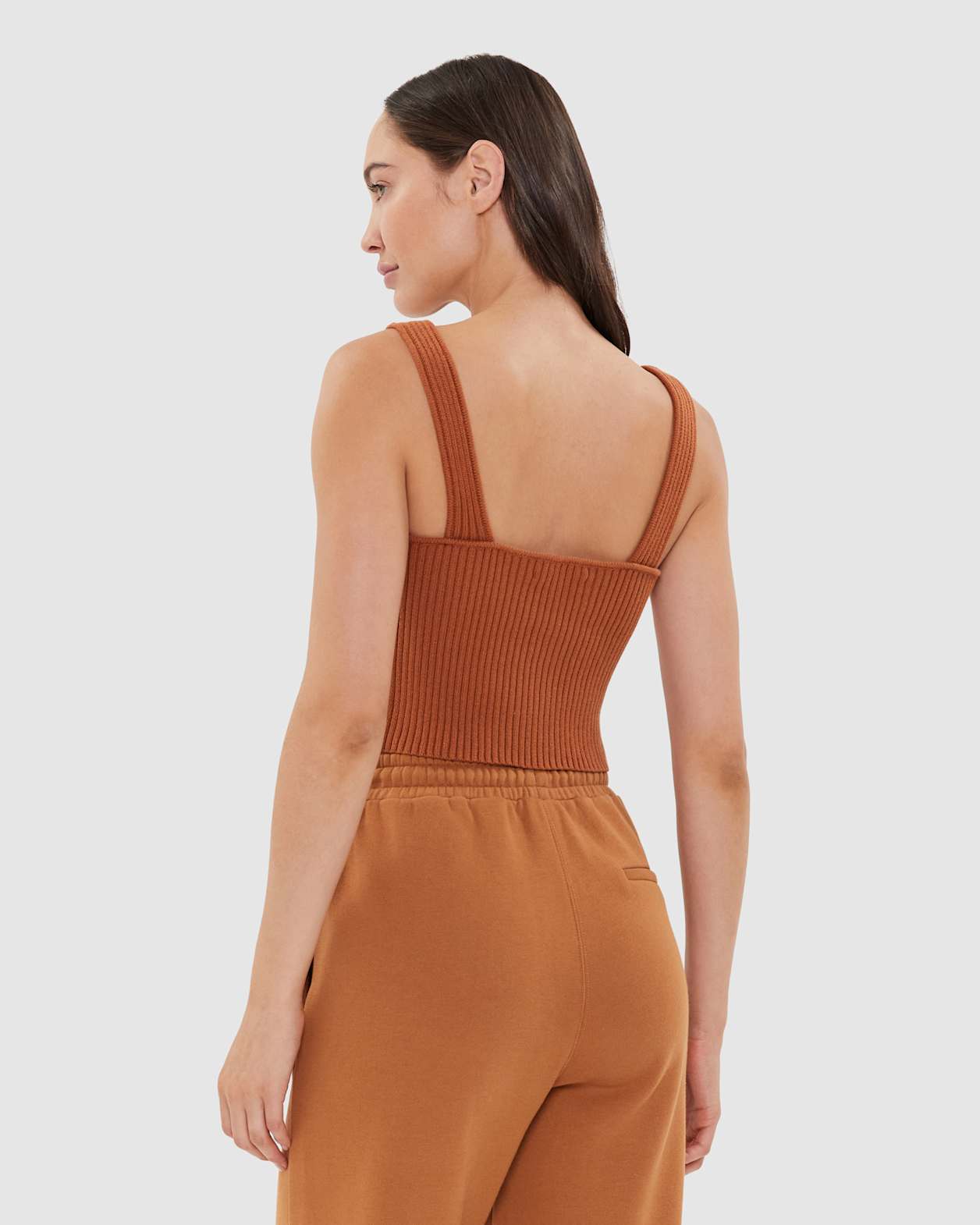Sofia Knit Tank in BURNT HENNA
