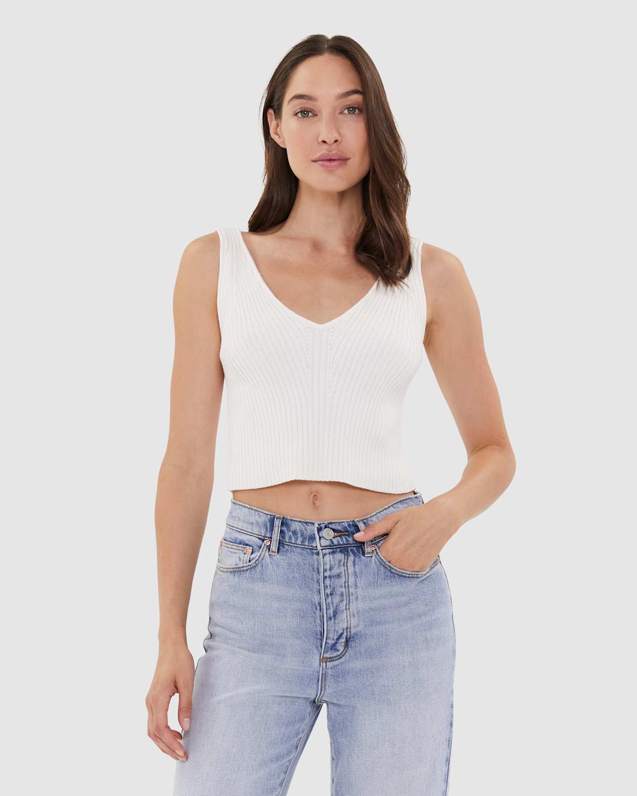 Sofia Knit Tank in OFF WHITE