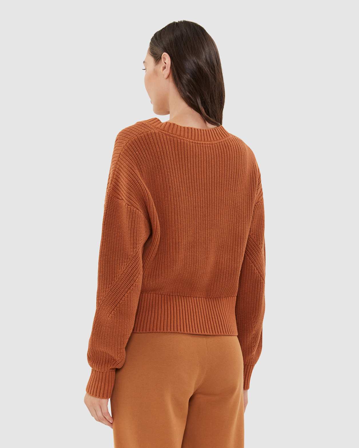 Sofia Knit Cardigan in BURNT HENNA